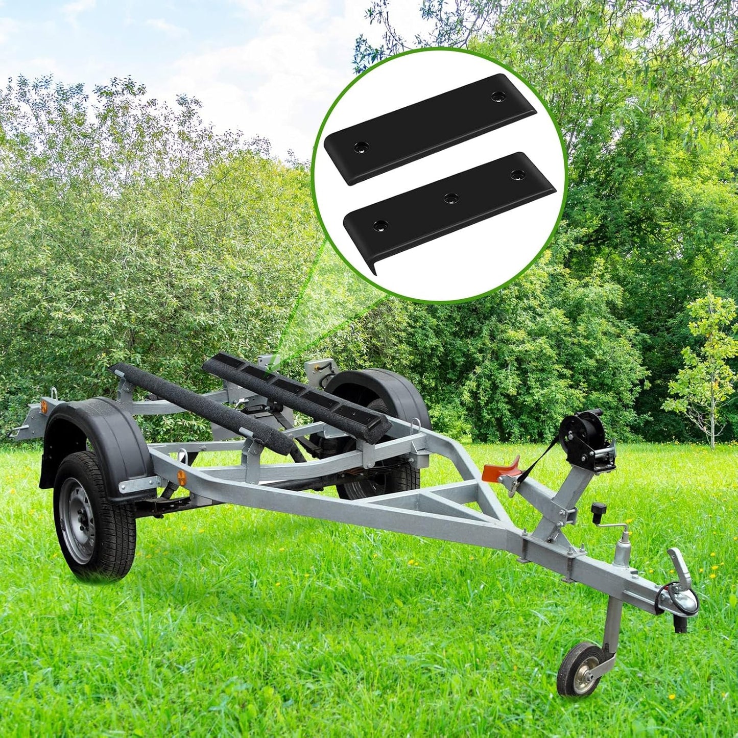 10 Pcs Boat Trailer Bunk Slide Pads and Boat Trailer Glide Bunk Enders 10.25'' x 3.1'' Boat Trailer Bunk Slicks for Easier Launching and Loading Boat Trailer Parts and Accessories
