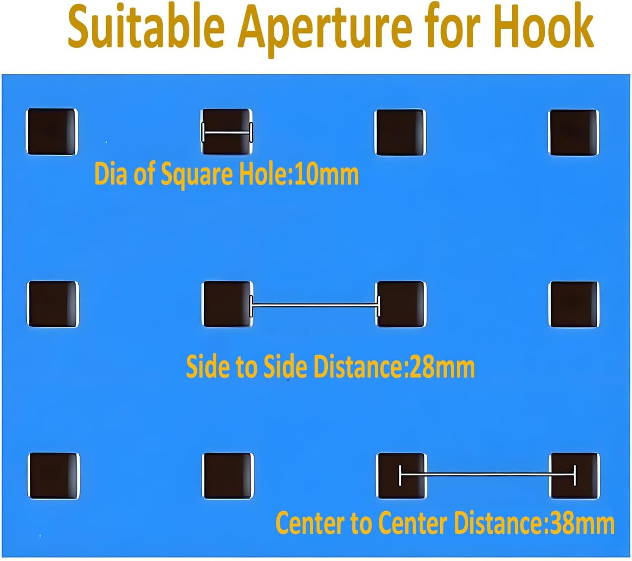 Pegboard Hooks Heavy Duty Metal Steel 3/8" Square Hole Peg Hooks with 6 Bars Suitbale for 1.5" Spaced Pegboards Wall Hooks for Hanging Various Tools - 2pcs
