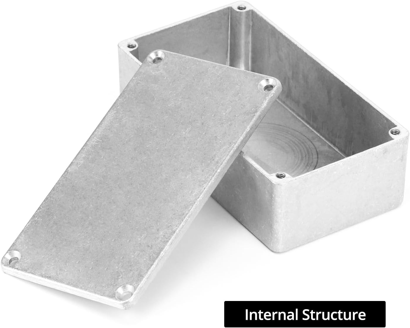 125B/1590N1 Aluminium Stomp Box Enclosures, 122 x 66 x 39.5 mm, Unfinished DIY Guitar Pedal Cases with Screws and Rubber Mats, 3 Pcs