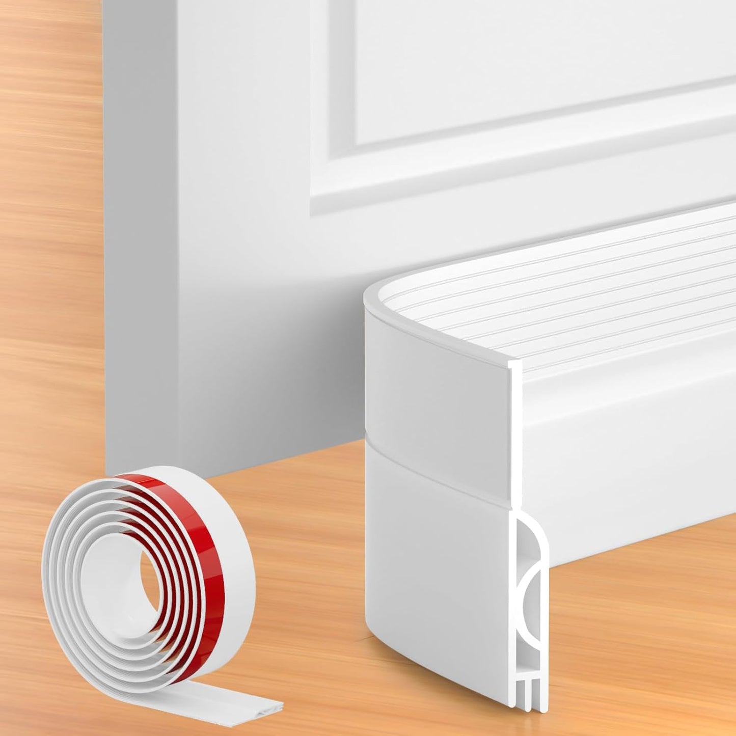 39 Inch Door Draft Stopper 2 Pack White & Brown
