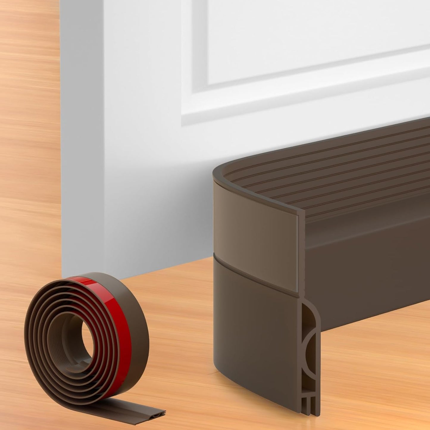 39 Inch Door Draft Stopper 2 Pack White & Brown