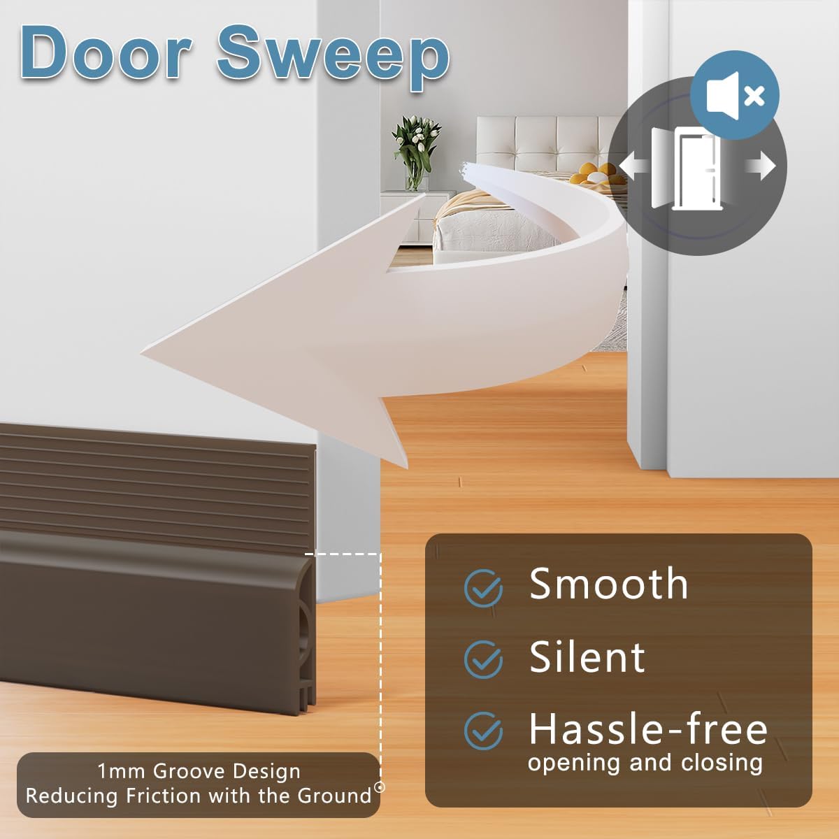 39 Inch Door Draft Stopper 2 Pack White & Brown
