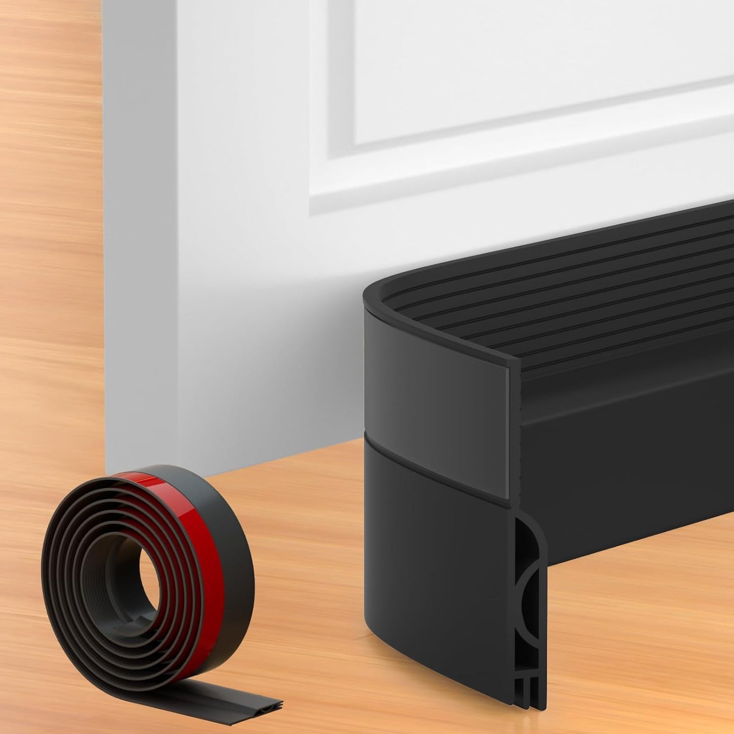39 Inch Door Draft Stopper 2 Pack White & Black
