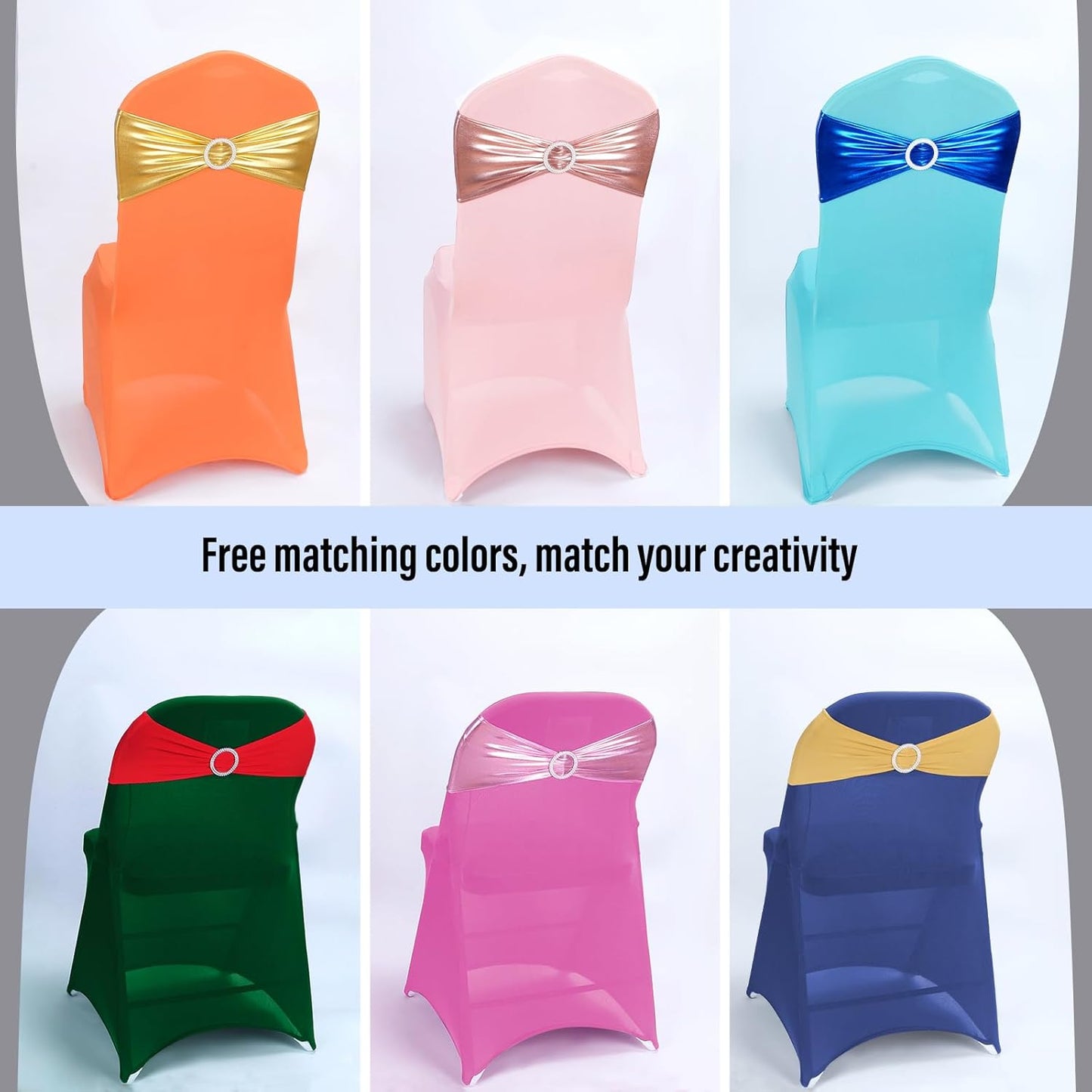 Gold Spandex Chair Sashes - 30pc Premium Stretch Chair Bows with Sliders for Wedding Party Banquet Decoration