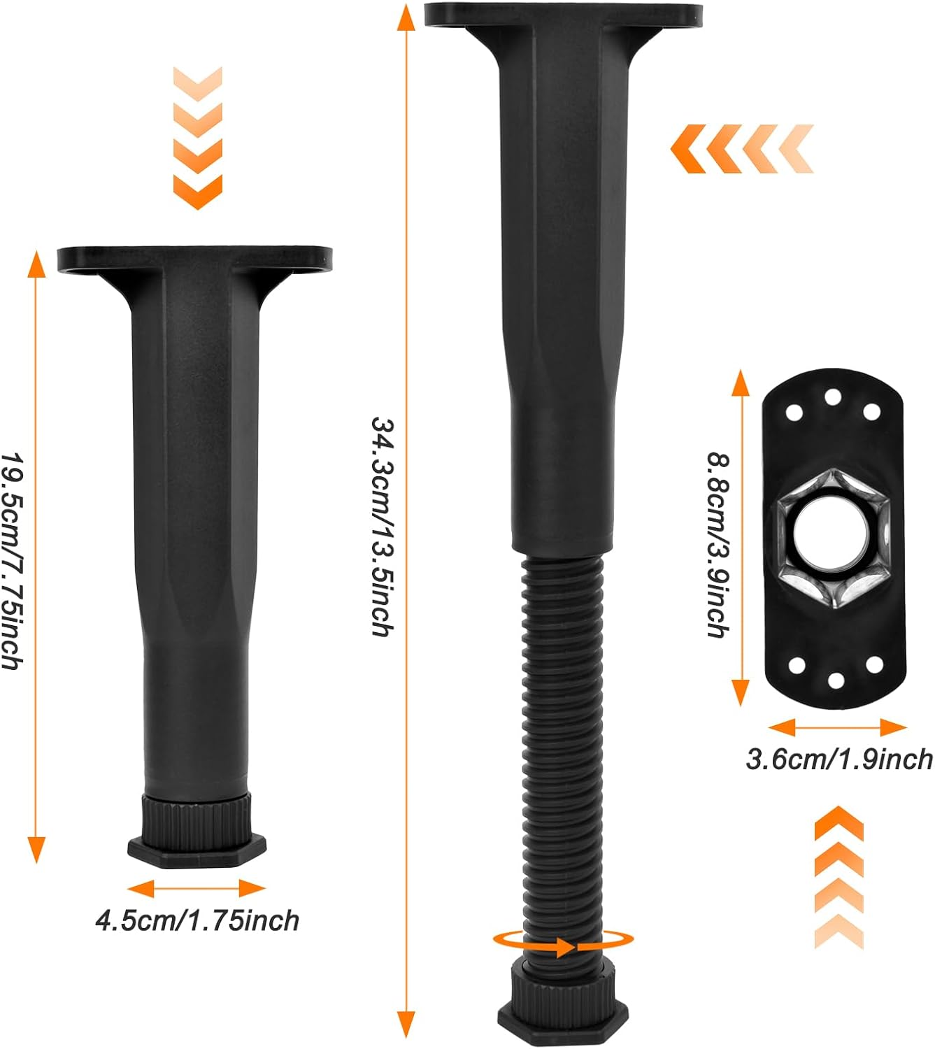 6PCS Bed Frame Support Legs Adjustable (7.75"-13.5") - Heavy Duty for Maximum Stability in Dresser, Table, Chair, Sofa, and Cabinet Furniture