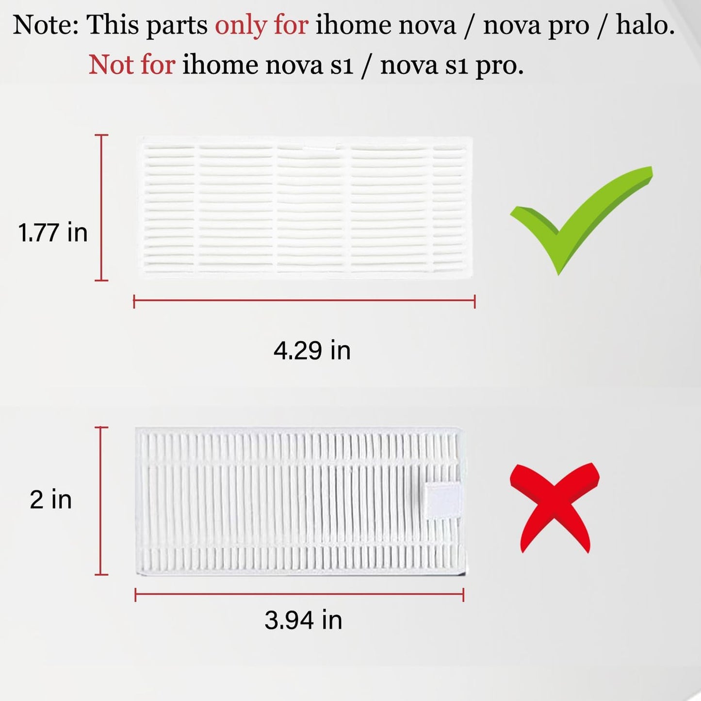 11Pcs iHRV6-BLK Replacement Parts for iHome AutoVac Nova Self Empty Robot Vacuum Cleaner Spare Accessories, 1 Main Roller Brush,4 Side Brushes, 2 Hepa Filters, 2 Dust Bags, 2 Mop Pads