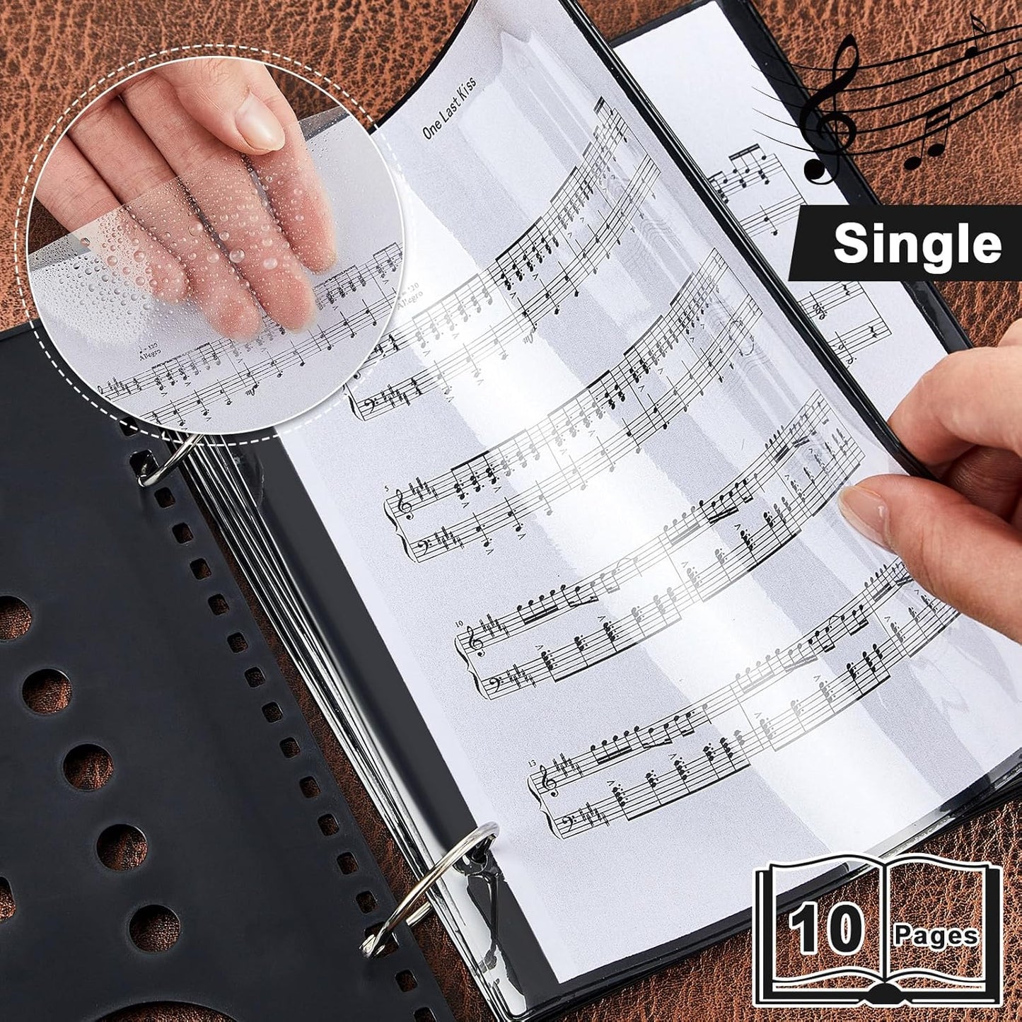 Amylove 4 Pack Music Flip Folder Marching Band Plastic Flip Folder Each with 10 Windows