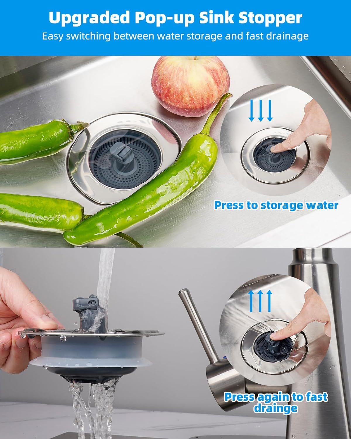 Bathroom & Kitchen Sink Strainer