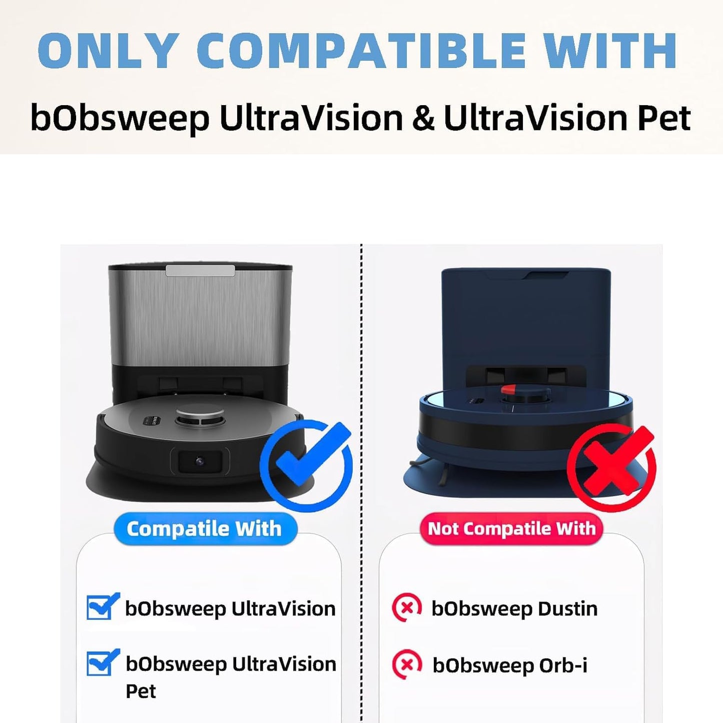 6 Pack Dust Bags for bObsweep UltraVision for UltraVision Pet Self Empty Robot Vacuum Replacement Accessory Parts