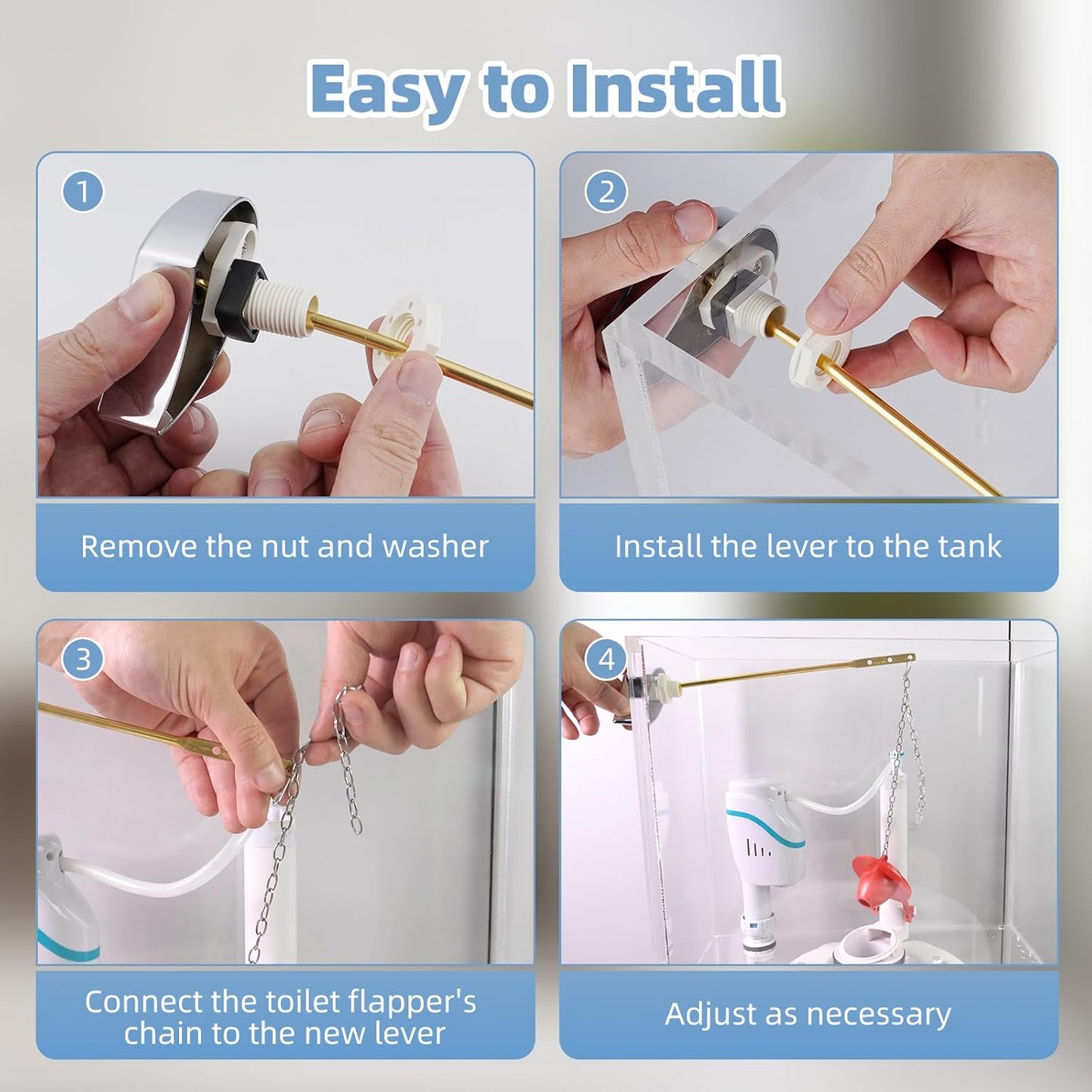 Large 3-Inch Toilet Flapper with Toilet Handle Replacement Compatible with TOTOTHU004-CP Trip Lvr