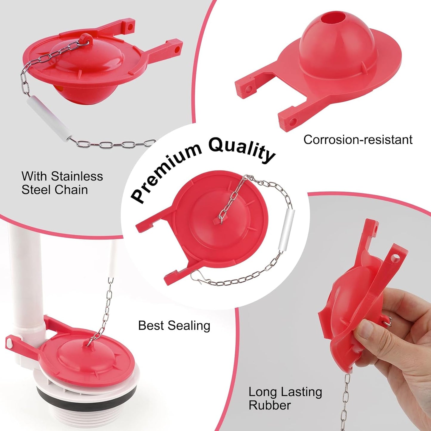 Large 3-Inch Toilet Flapper with Toilet Handle Replacement Compatible with TOTO THU068#CP Trip Lvr