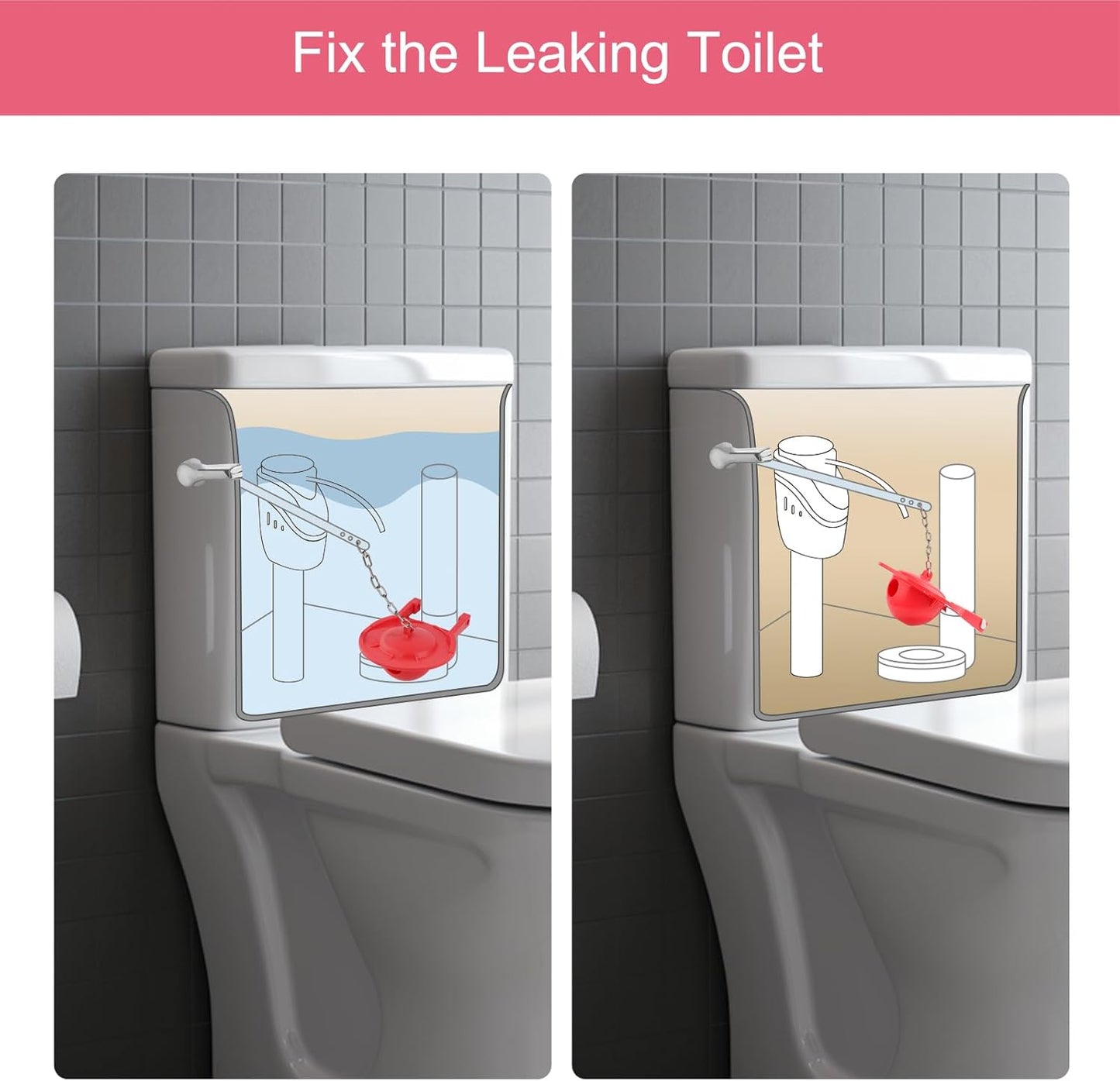 Large 3-Inch Toilet Flapper with Toilet Handle Replacement Compatible with TOTO THU068#CP Trip Lvr