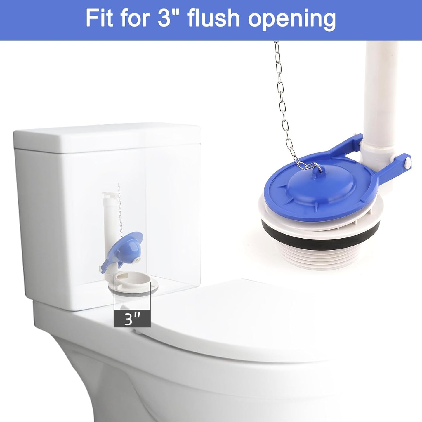 2 Pack Large 3-Inch Toilet Flapper with Toilet Handle Replacement Compatible with TOTO THU068#CP Trip Lvr