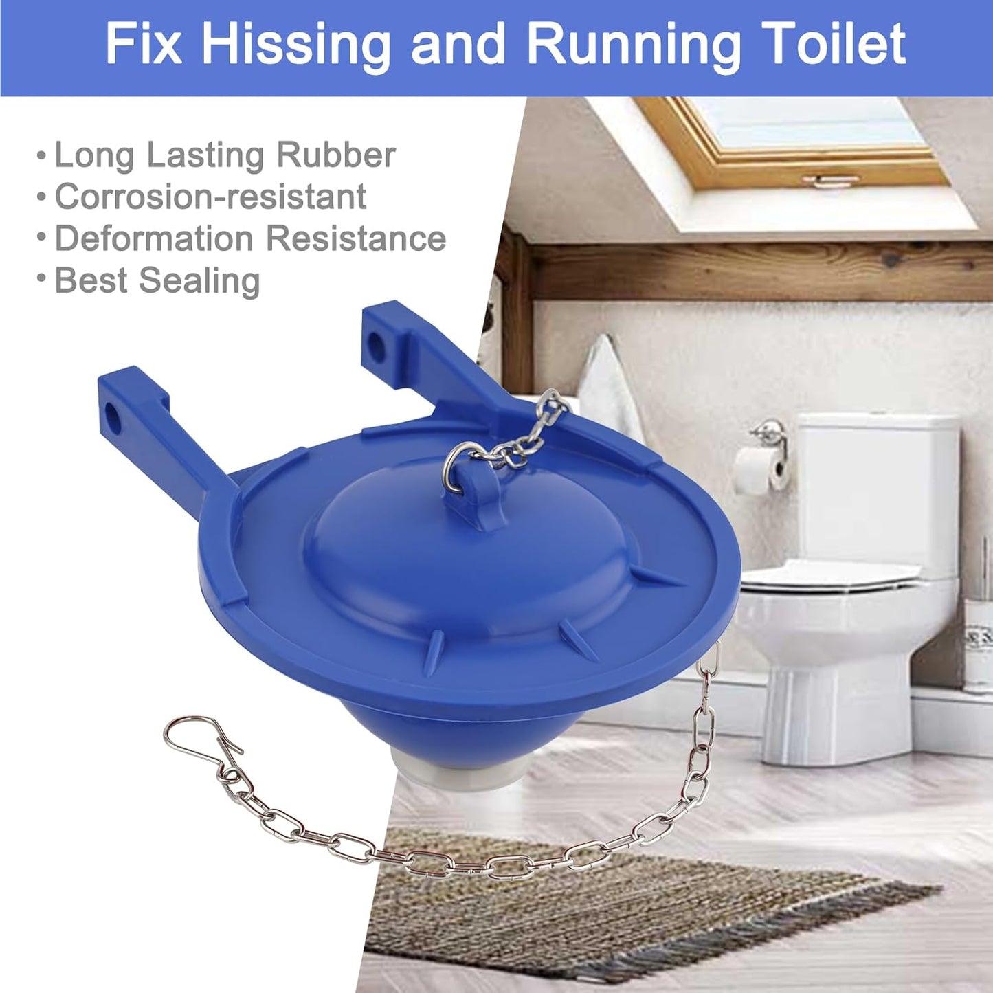 2 Pack Large 3-Inch Toilet Flapper with Toilet Handle Replacement Compatible with TOTO THU068#CP Trip Lvr