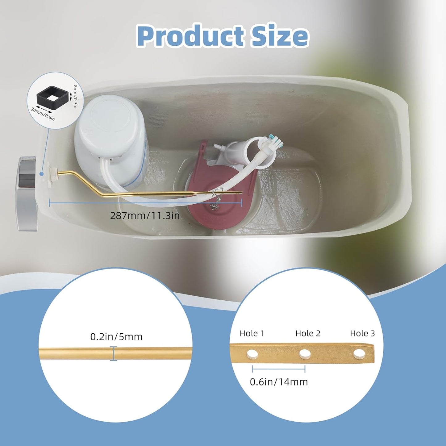 2 Pack Large 3-Inch Toilet Flapper with Toilet Handle Replacement Compatible with TOTO THU068#CP Trip Lvr