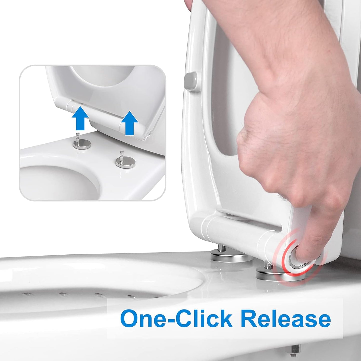 Premium Elongated Toilet Seat with Toilet Seat Bumpers