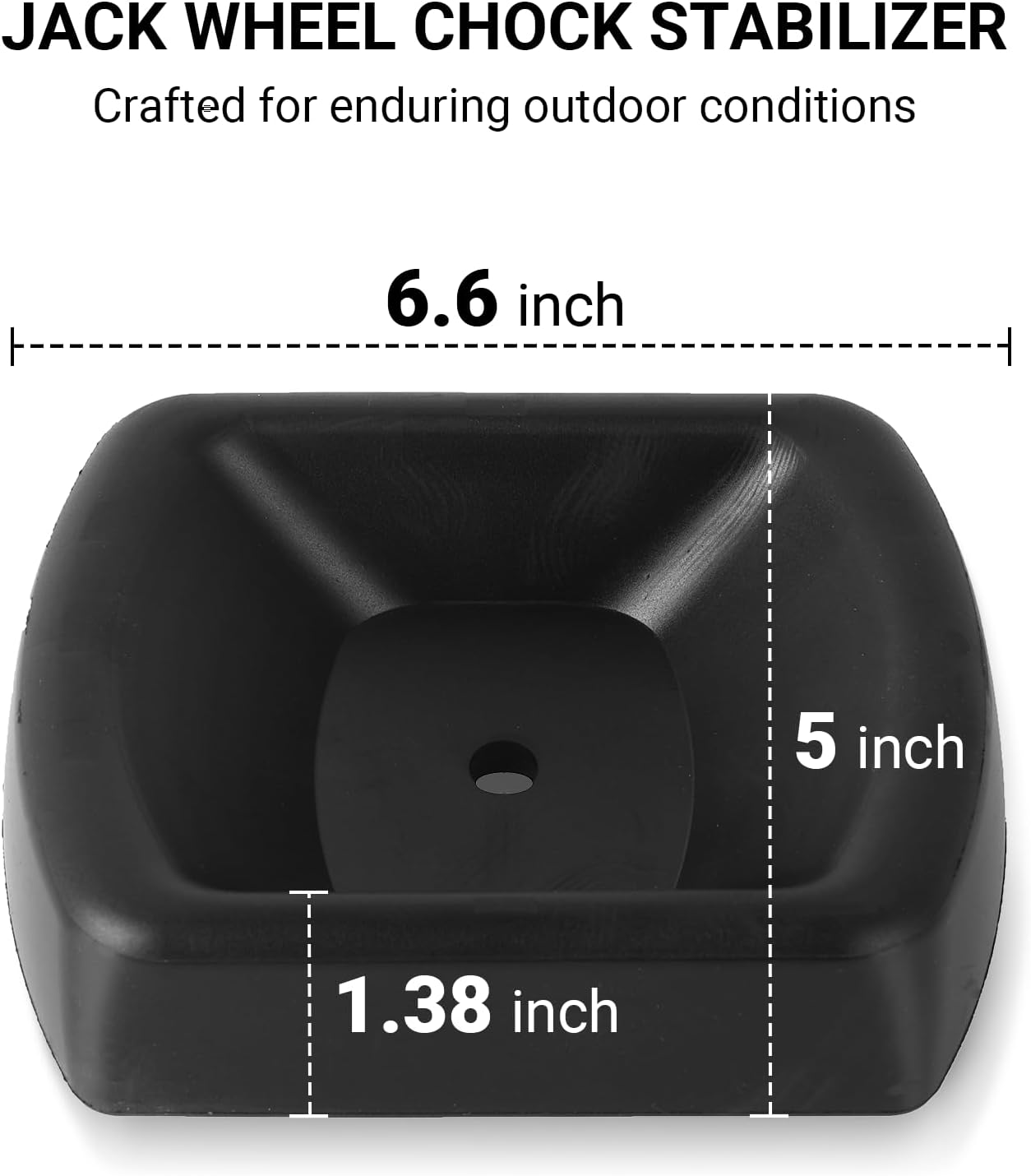 Jack Wheel Chock Stabilizer - Heavy Duty Rubber Travel Trailer Jack Caster Wheel Dock 6" Single Wheel Stopper for Boat RV Trailers and Caravans