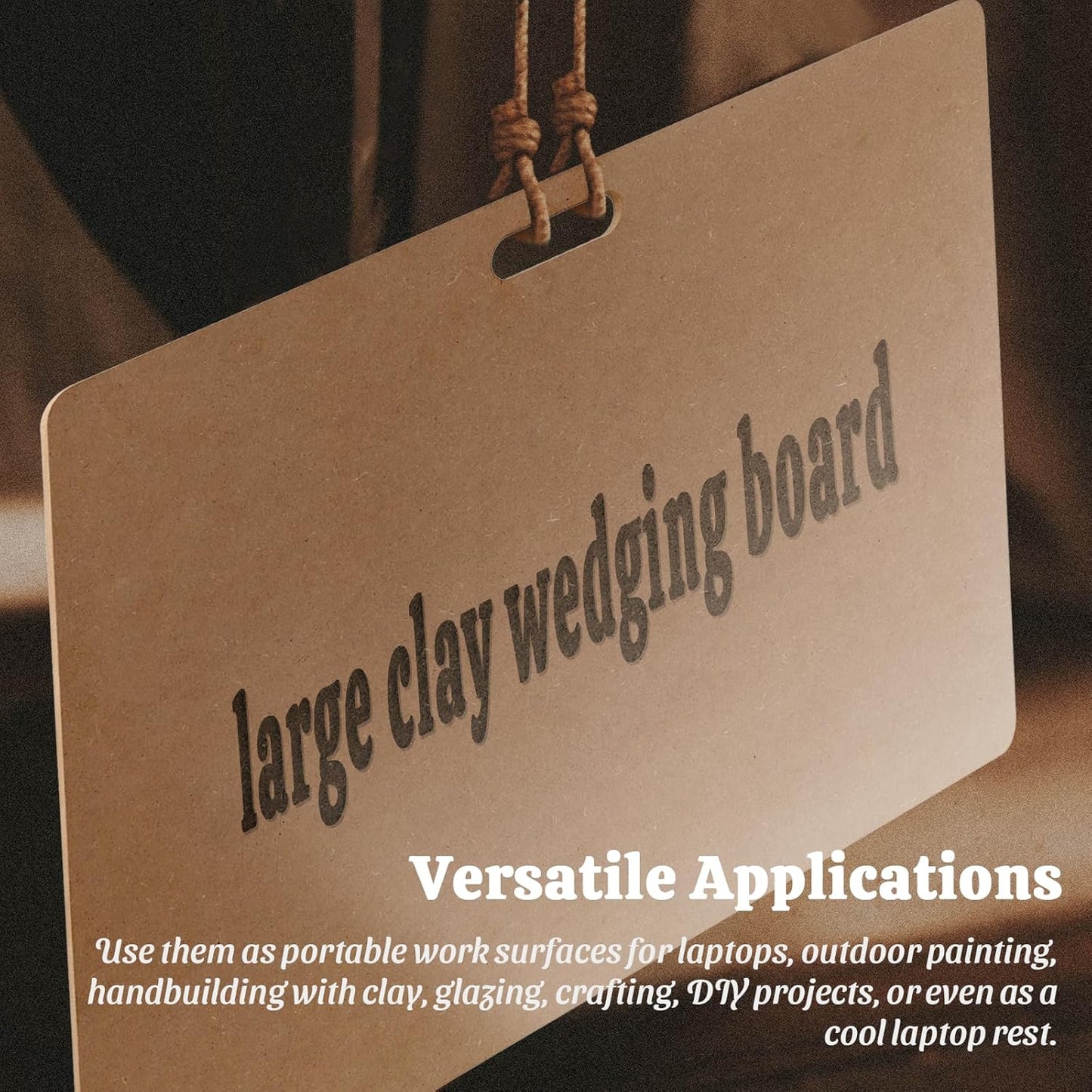 Clay Wedging Board with Convenient Built-in Handle - 24 x 18" Portable Clay Board for Ceramics, Clay Crafts, and Pottery - Sturdy 9mm Thickness MDF Tote Board for Clay Art Enthusiasts