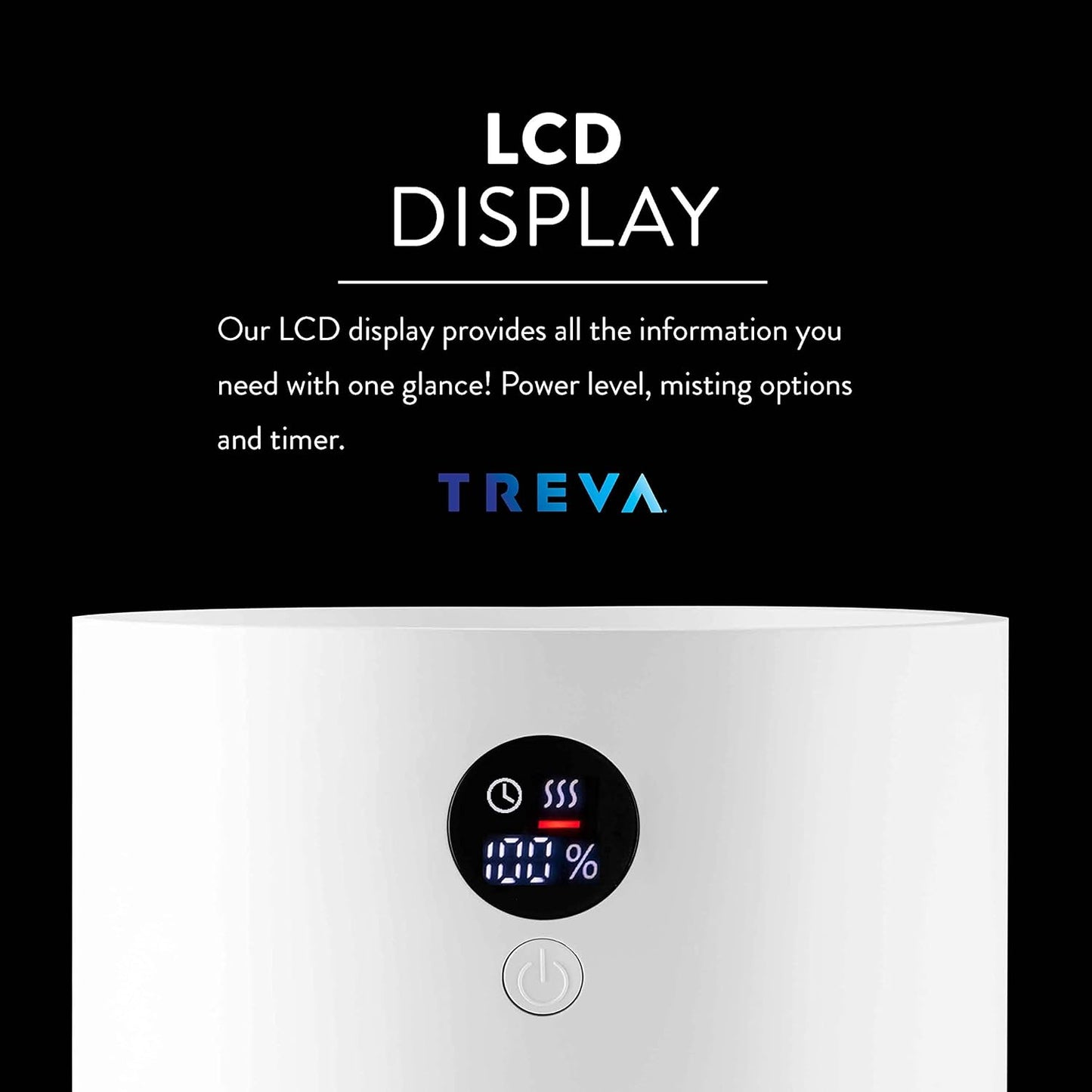 Portable Cool Mist Humidifier 2 Liter Capacity Rechargeable Battery Powered 2 Misting Modes Led Display Panel and Auto Shut Off