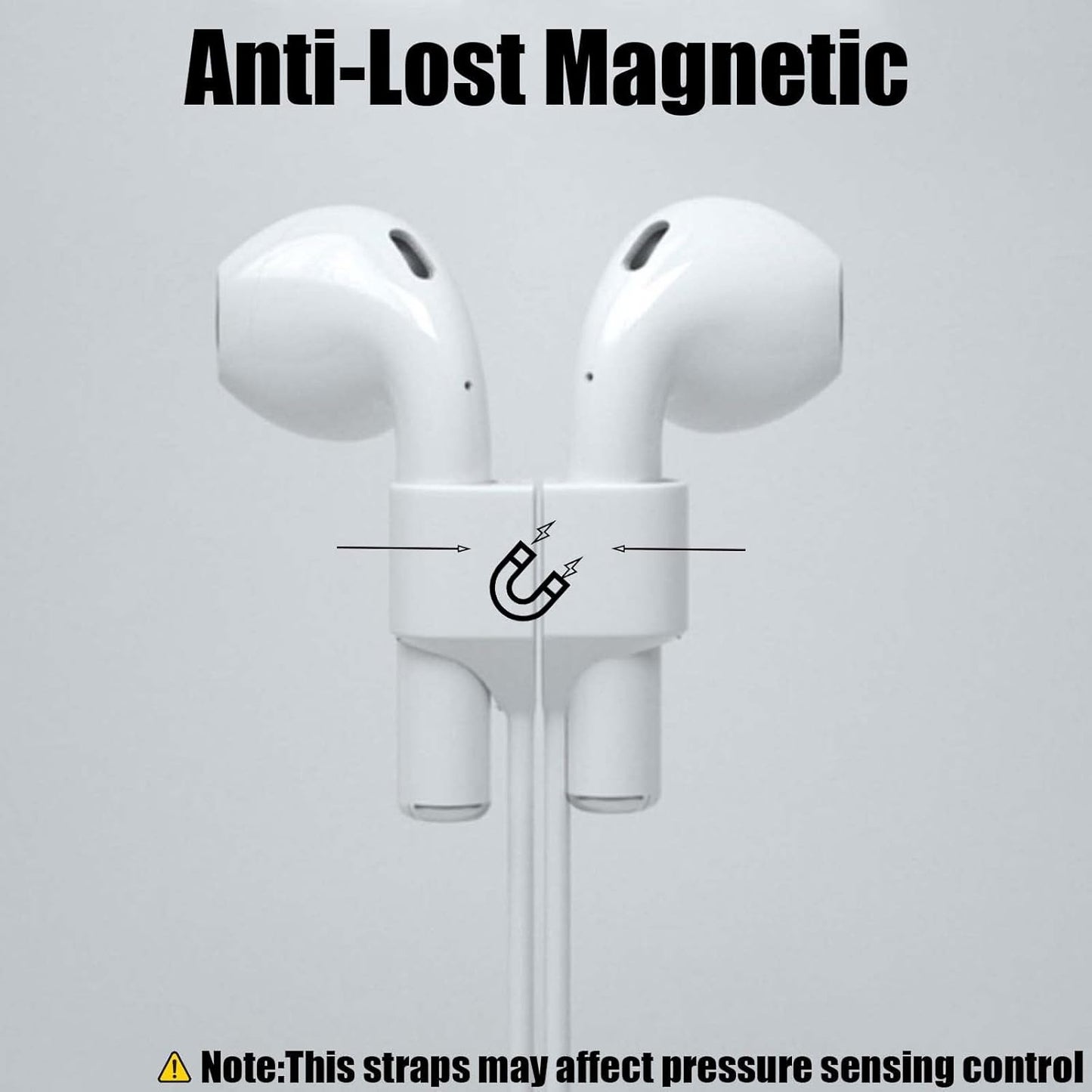 Airpod Strap,Magnetic Anti-Lost Air Pod Neck Strap Lanyard for AirPods 4/3/2/1,AirPod Pro 2/1 Soft Silicone Airpods Accessories Holder Strap for Running,Fitness,Dancing(White/Blue/Black)