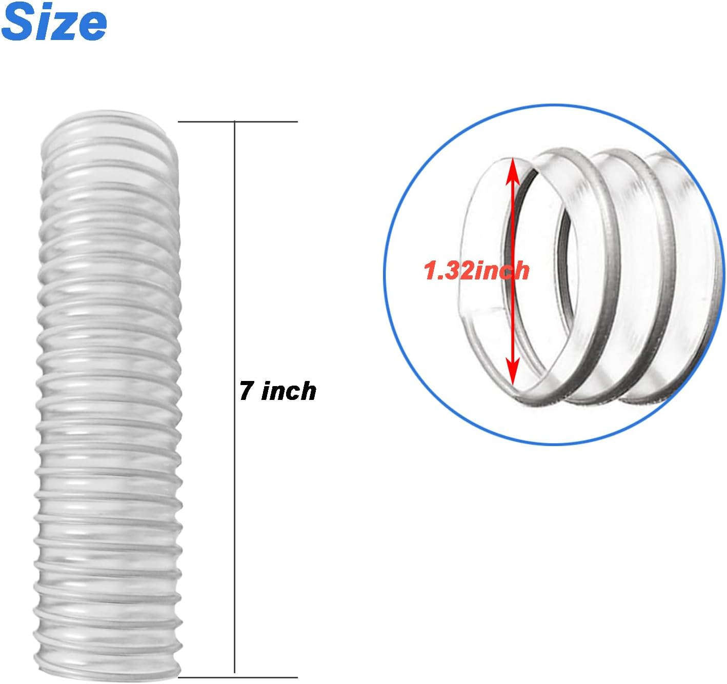 Replacement Lower Nozzle Hose for Shark Rotator NV752 NV751 NV340 NV400 NV501 NV502 NV552 NV650 UV795 Vacuum Cleaner Floor Lower Nozzle Hose Replacements Parts 7" x 1.32" 2PCS