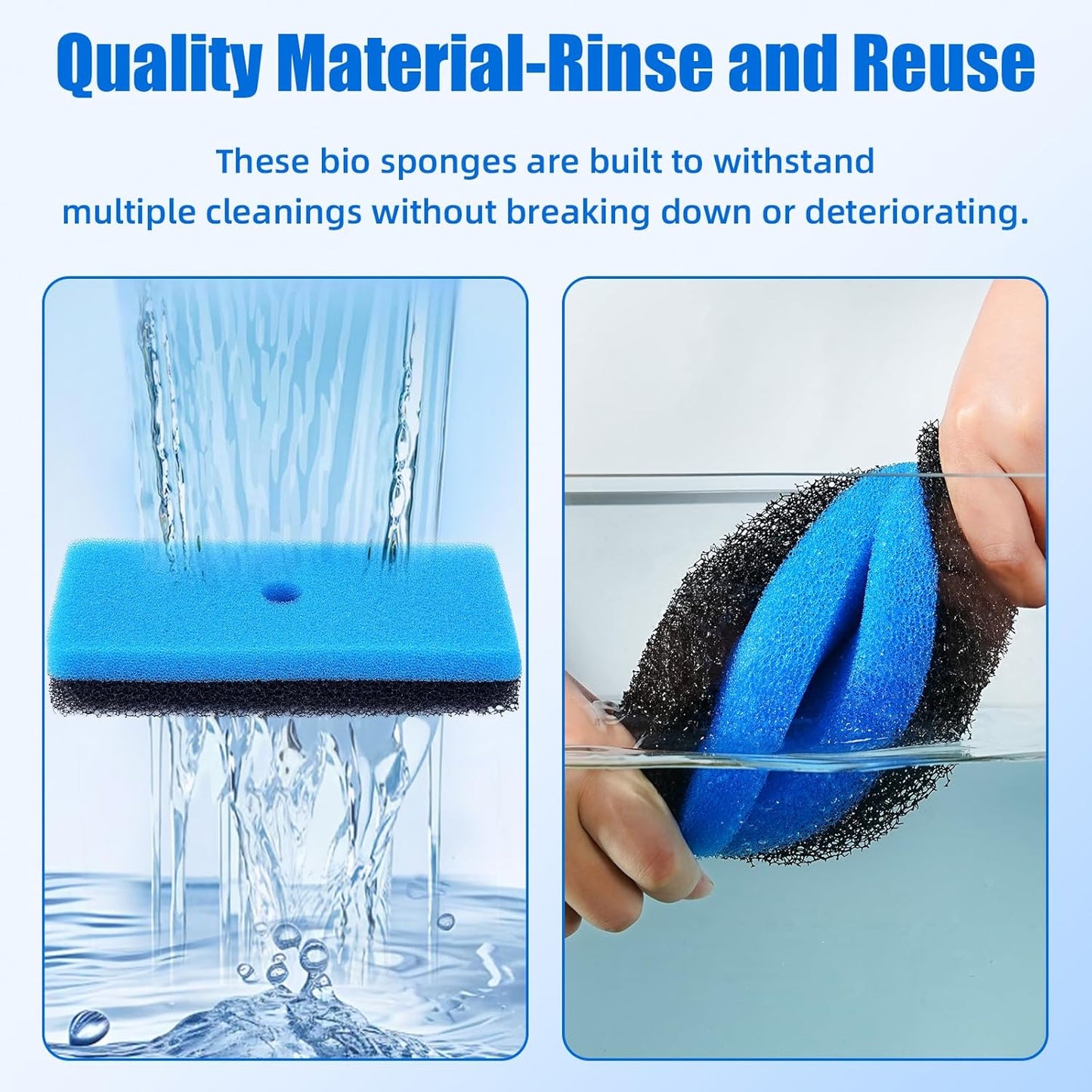 Replacement Pond Filter Pads Compatible with TotalPond 52231 and 52229 Pond Filter Box Sponge Filter Media Pad for Outdoor Koi Fish (2pcs)