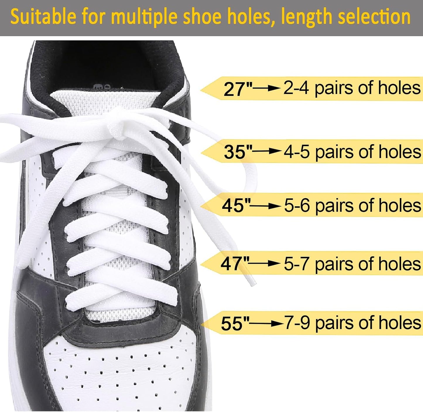 Elastic No Tie Shoe Laces for Sneakers, Stretch Tieless Shoelaces for Kids and Adults, Flat Athletic Shoes Strings