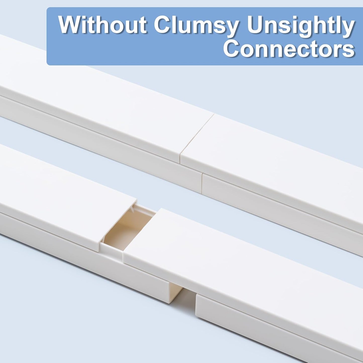 Cord Hider, 58in Cable Hider, Cord Covers for Wires on Wall, Paintable Cable Cover Raceway, Wire Hiders for TV on Wall, Cord Concealer, Cord Cable Management, 4X L14.5 W0.96 H0.58in, White