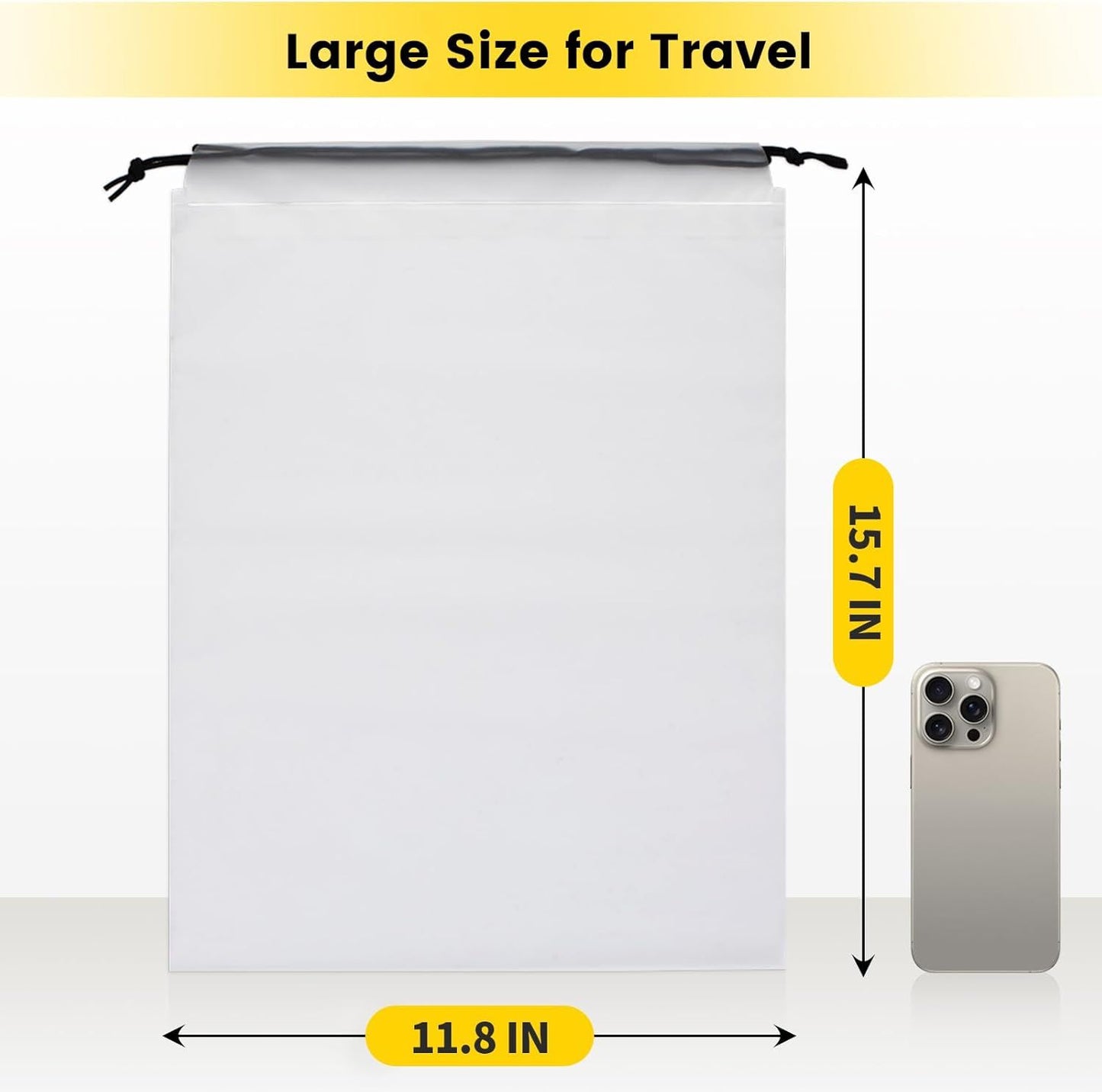 Shoe Bags for Travel - 6 Pcs Transparent Drawstring Backpack Travel Shoe Bag Clear Drawstring Bag Large Shoe Organizer with Rope Travel Essentials for Men Women