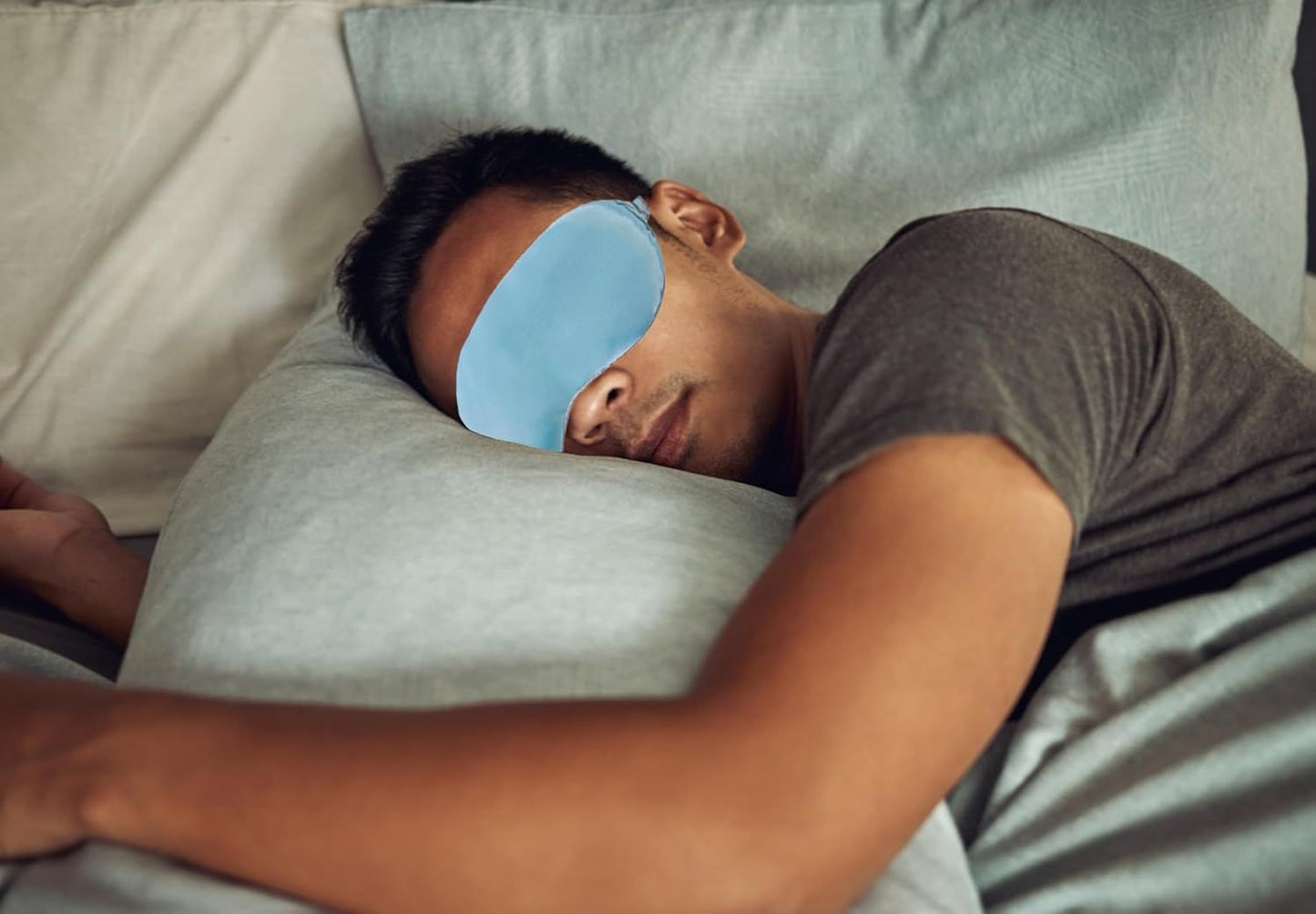 Blue Eye Mask for Sleeping,Soft and Comfortable Fabric, Eye Shade Cover for Travel Nap