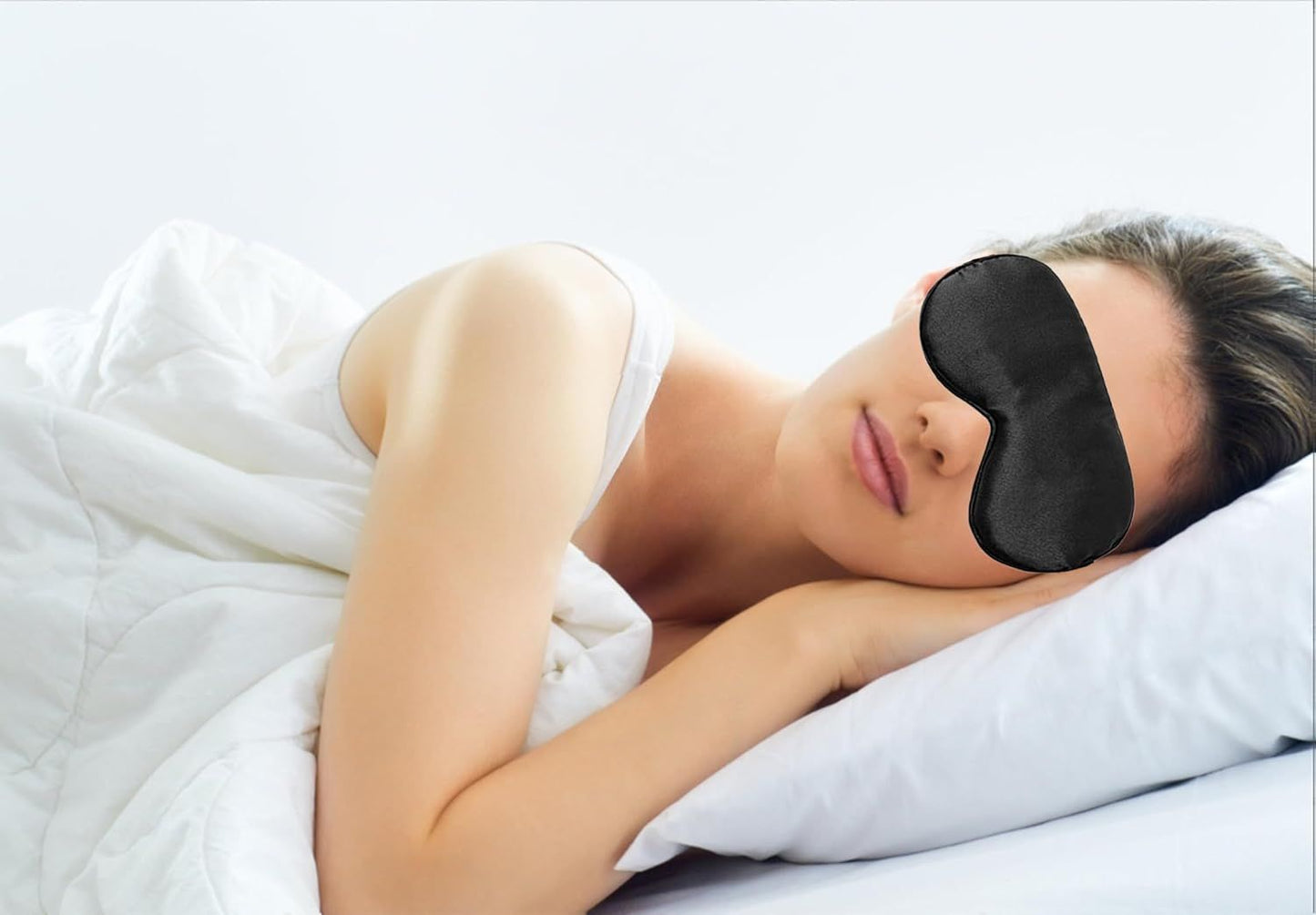 Black Eye Mask for Sleeping,Soft and Comfortable Fabric, Eye Shade Cover for Night,Travel Nap