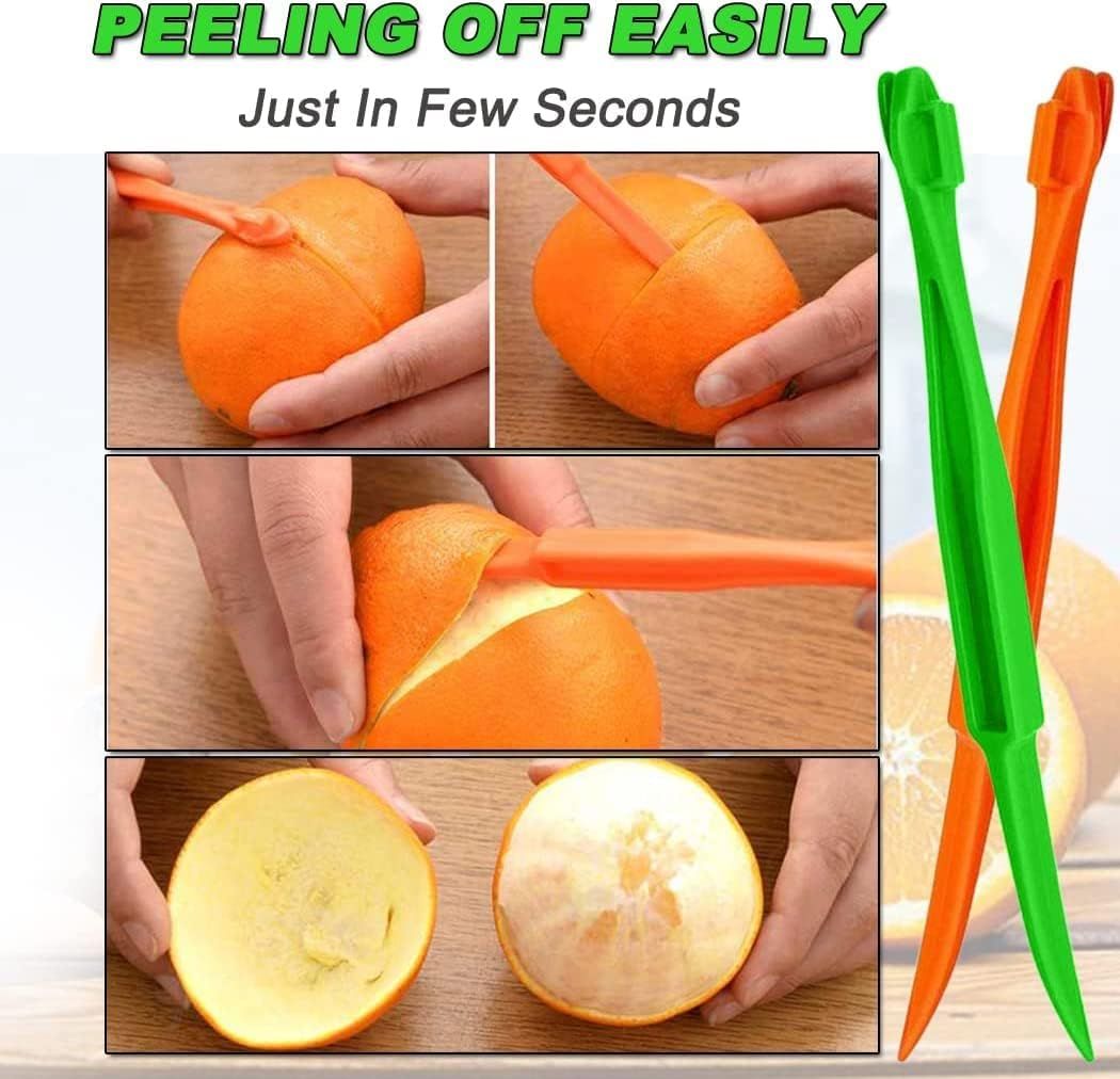 Orange Citrus Peelers Citrus Lemon Citrus Peel Cutter Plastic Easy Slicer Cutter Peeler Remover Opener Kitchen Accessories Knife Cooking Tool Kitchen Gadget (Multiple 2 Pack)