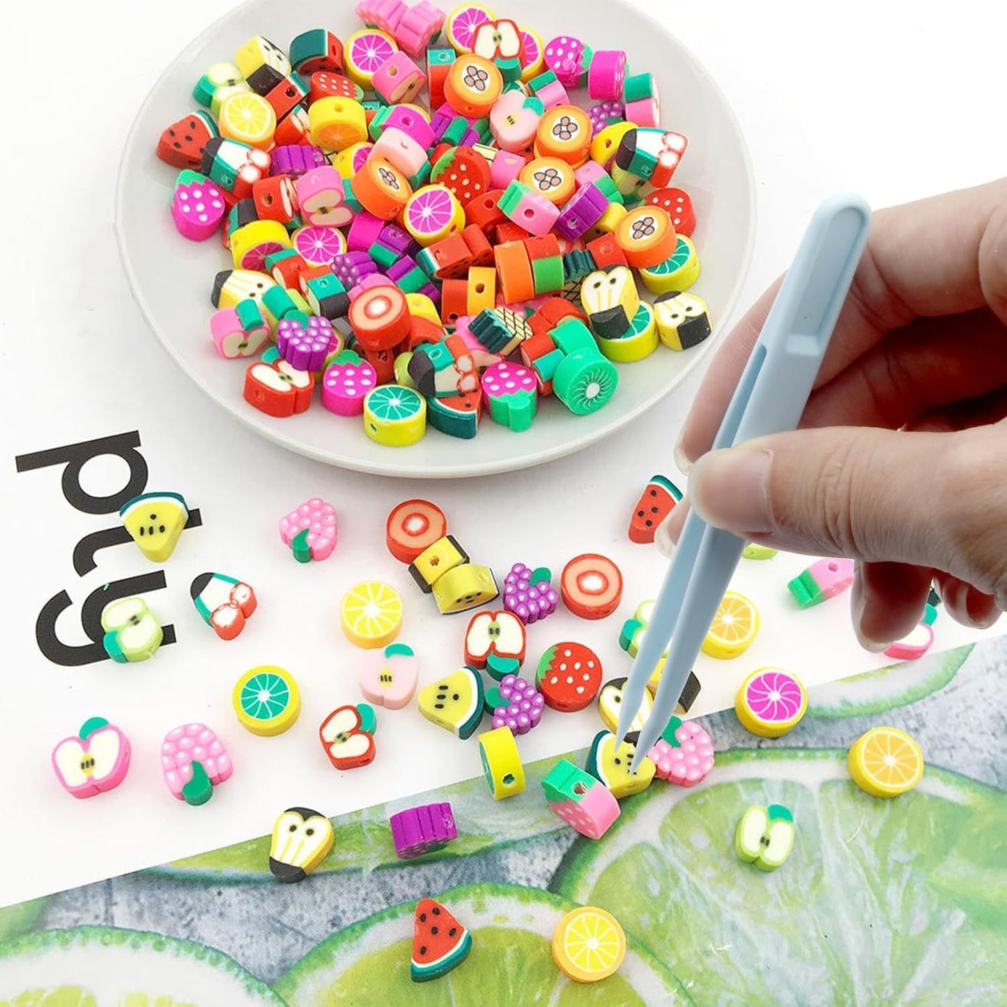 15PCS Multi-Colors Plastic Tweezers, Plastic Fuse Beads Forceps for DIY Craft Jewelry Making Family, Handmake Beads Crafts Tweezers/Manual DIY Creative Craft Game Tool for Beading Projects