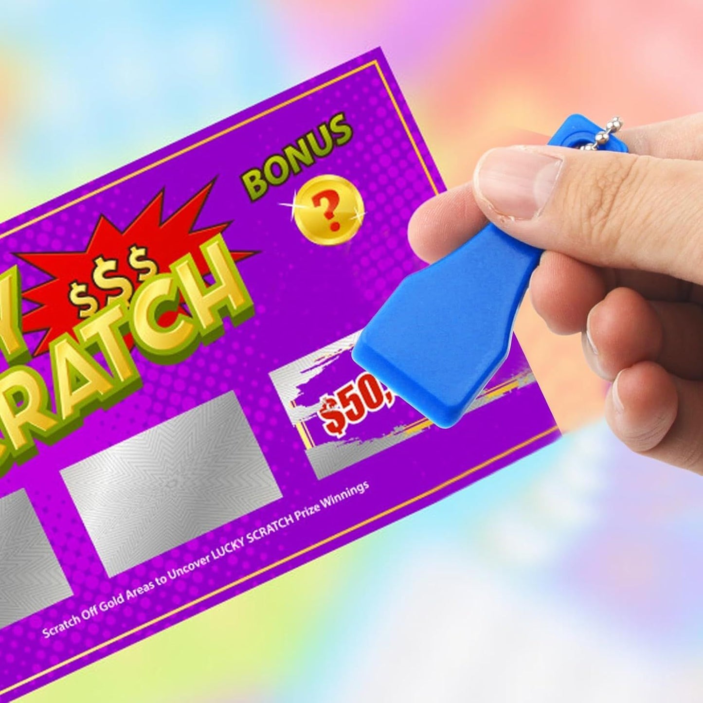 12 Pack Lottery Ticket Scratcher Tool, Durable Plastic Scraper for Lotto Scratch Offs, Lottery Scratcher Tool Portable Pocket Size Scratch off Tool with Keychain Hole, Multi-Purpose Cleaning Scrapers