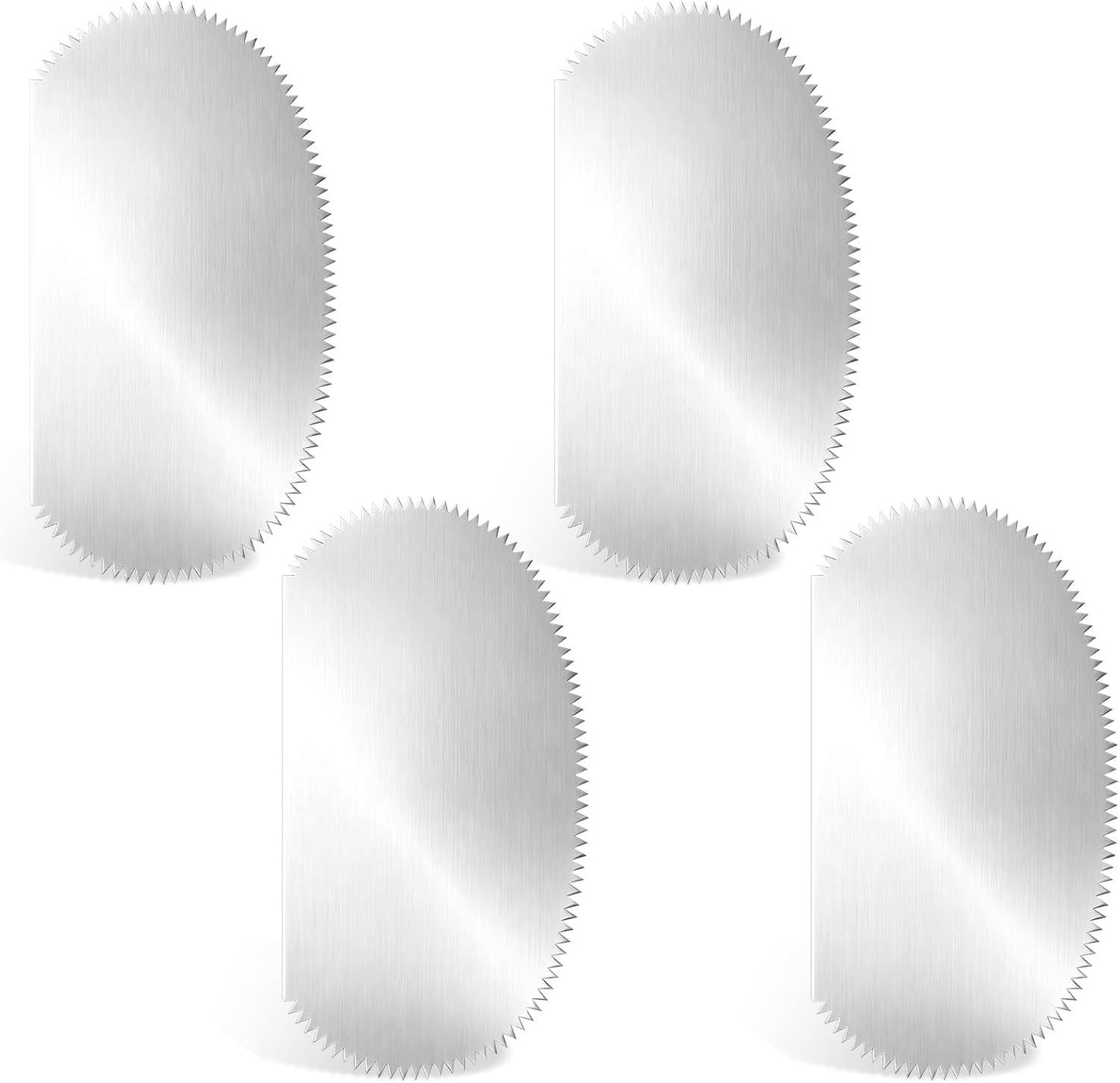 Stainless Steel Clay Scraper, 4PCS Silver Steel Pottery Clay Ribs Tools/Ribs Stainless Steel Serrated Scraper, Cutter Clay Scraper Scraper Crafts Tool for Texturing Artists Sculpture Modeling ﻿