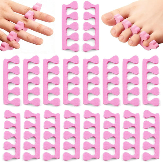 20 Pack Sponge Toe Separators, Toe Separators Set/Soft Foam Toe Separator, Flexible Toe Spacers for Pedicures Toe Dividers for Women Nail Art Pedicure Manicure (3.94x1.38'')