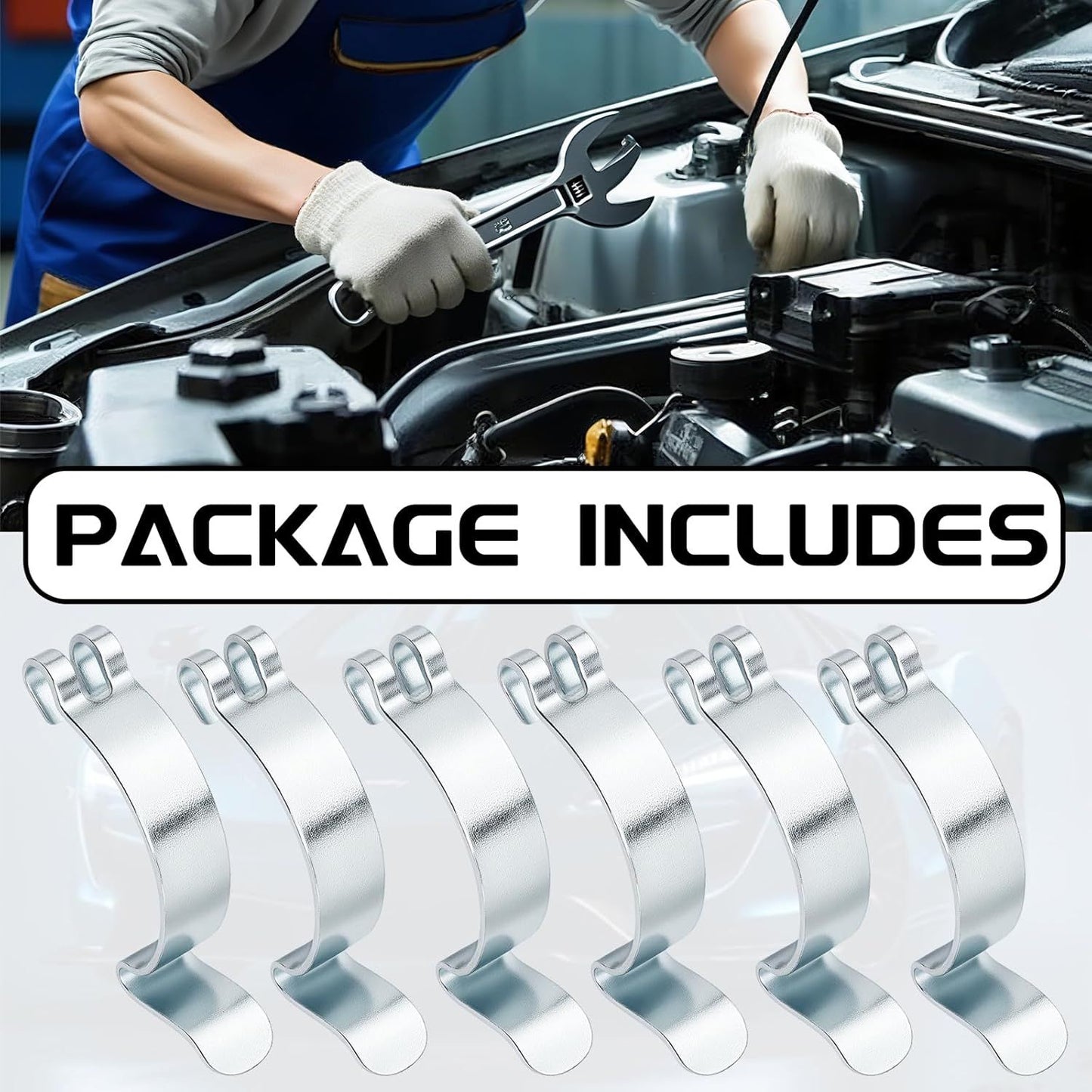 Car Air Filter Clips, 6PCS Stainless Steel Air Cleaner Cover Clip for Car, Airing Filter Clean Housing Box Lid Spring Clip Clamp, Universal Airs Cleaning Filters Box Housing Retaining Clipings ﻿