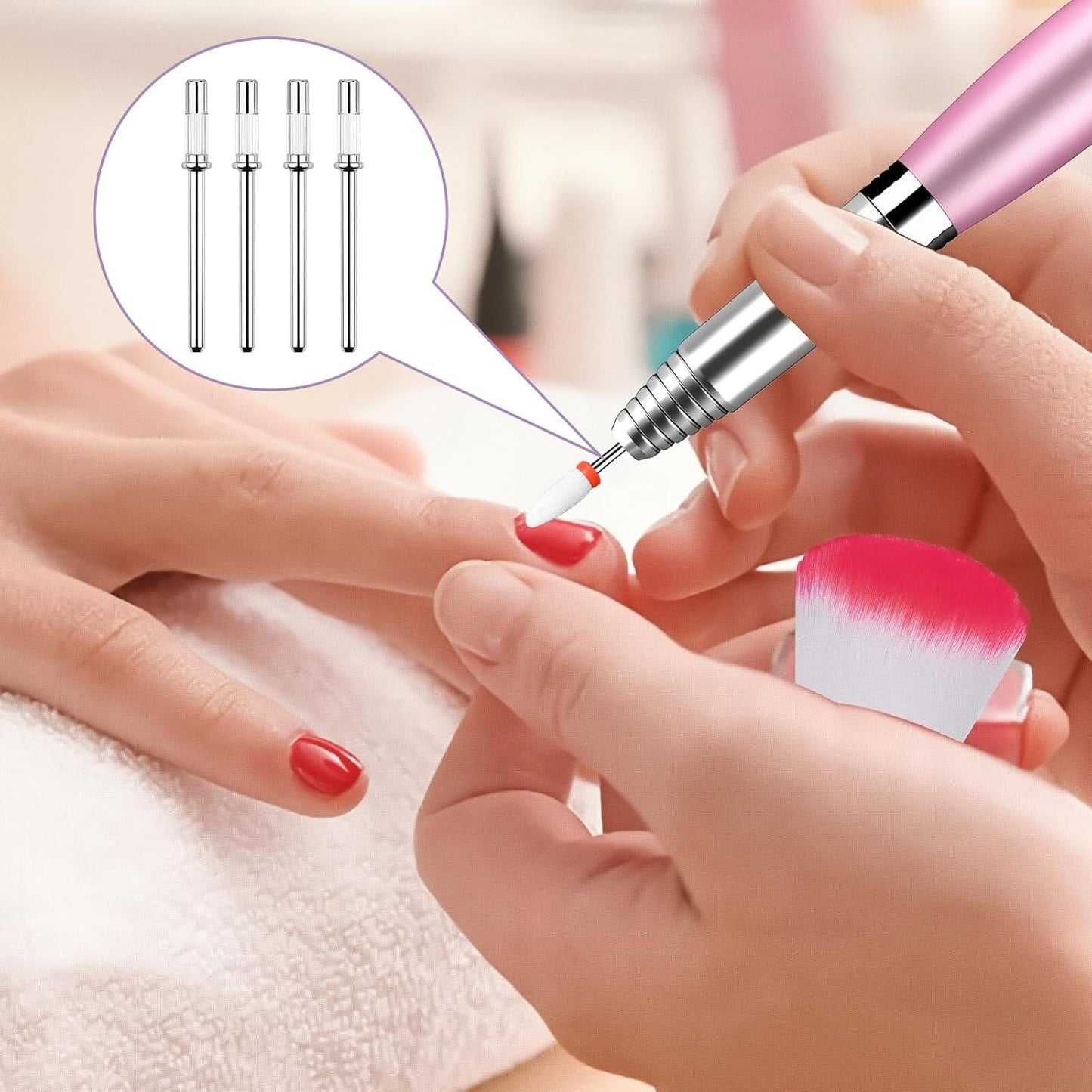 4PCS 3/32 Shank Mandrel Nail Drill Bits, Small Sanding Bands Nail Drill Bits, 3mm Mini Mandrel for Nail Sanding Bands, Stainless Steel Sanding Band Nail Drill Bit for Electric Drill File Machine