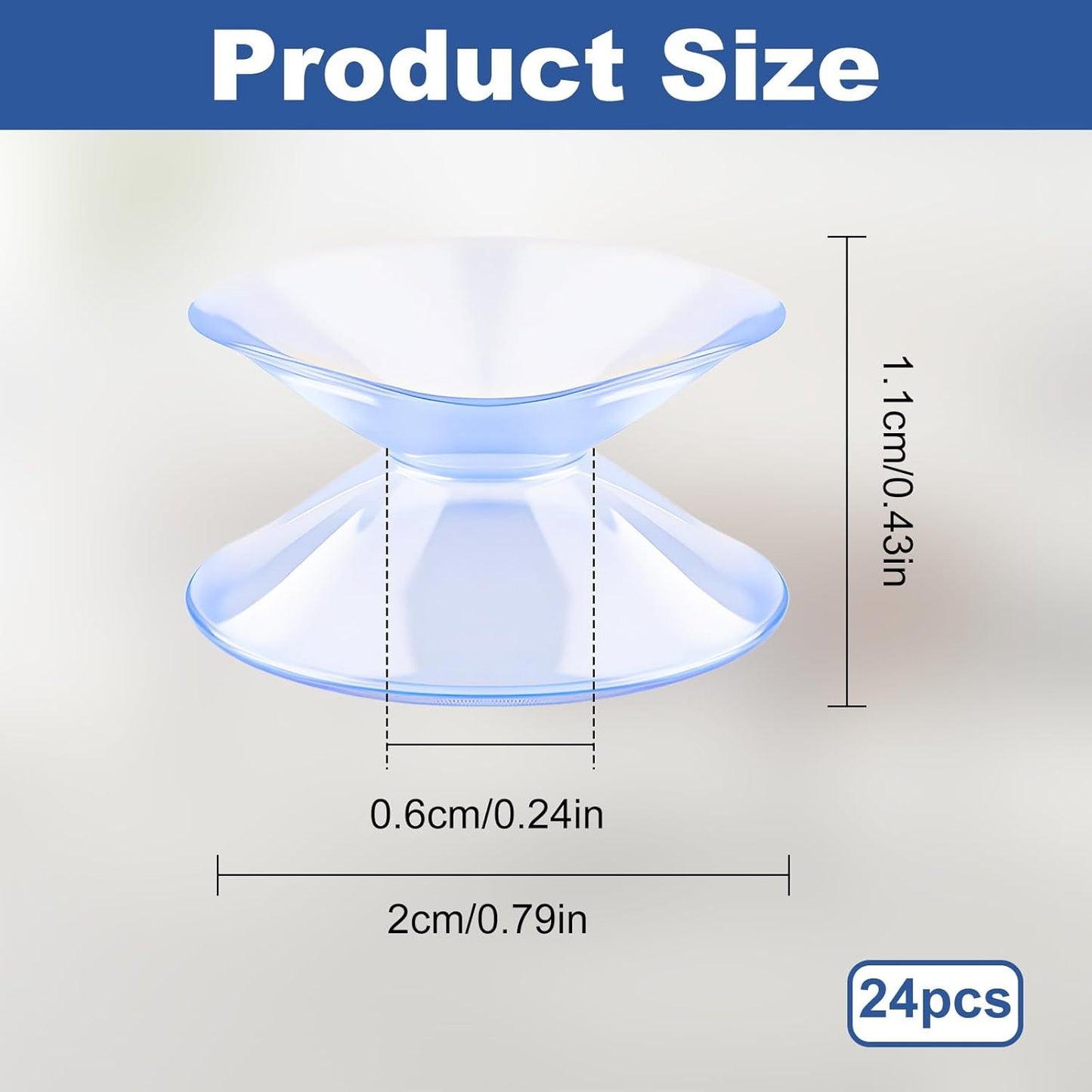 24PCS 20mm Double Sided Suction Cups, Clear Silicone Bumpers Small Suction Cups, Clear Plastic Sucker Pads/Silicone Bumpers Desk Glass Suction Cups for Furniture and Mirrors ﻿