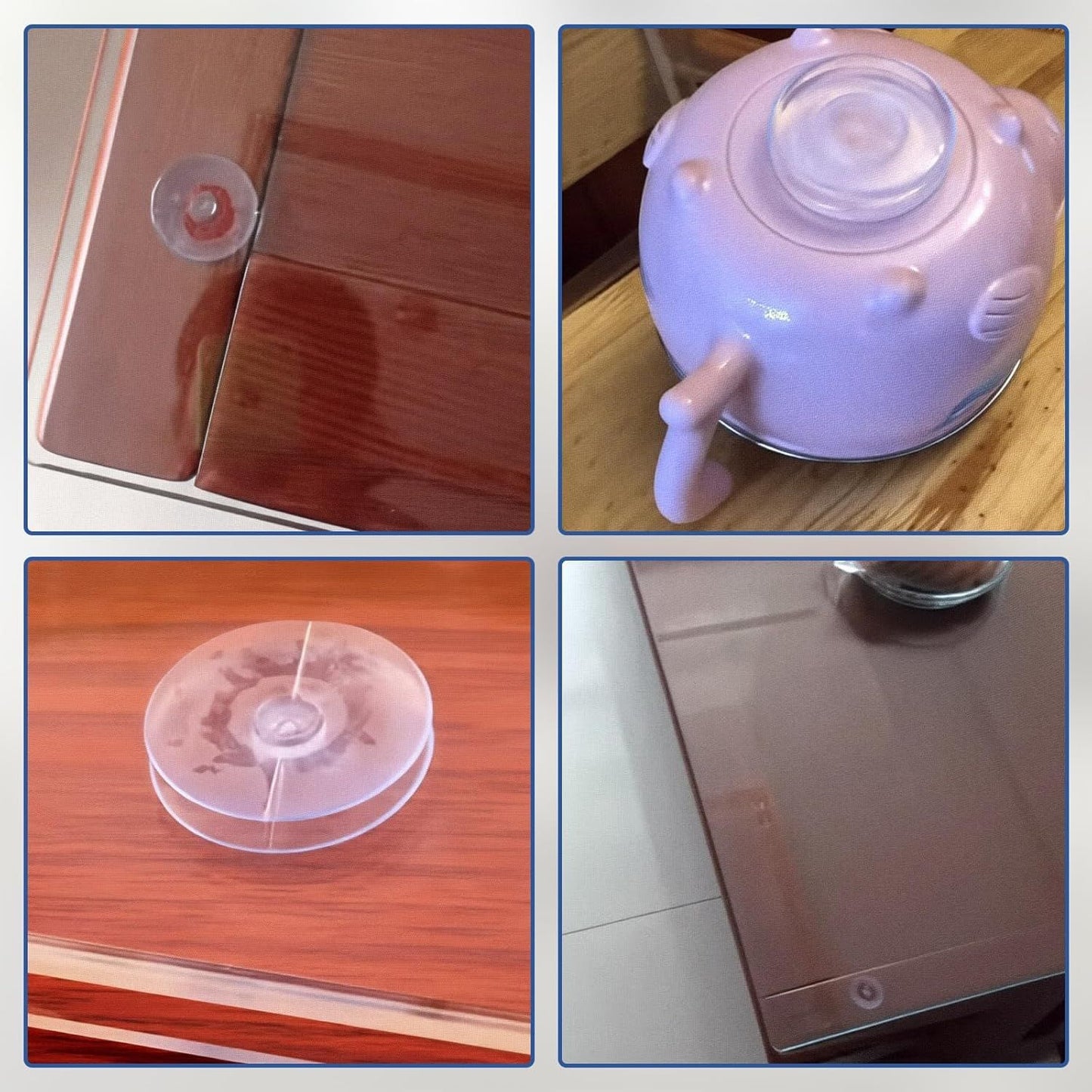 24PCS 20mm Double Sided Suction Cups, Clear Silicone Bumpers Small Suction Cups, Clear Plastic Sucker Pads/Silicone Bumpers Desk Glass Suction Cups for Furniture and Mirrors ﻿