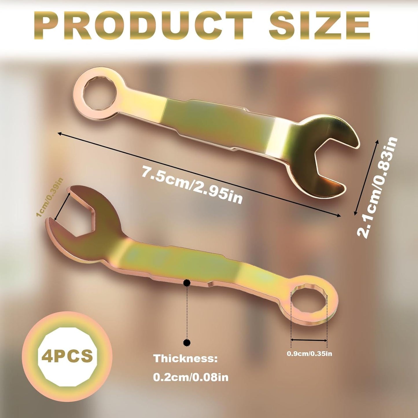 4pcs Pivot Pocket Door Wrench, 0.83'' Pocket Door Wrenches, Adjustment Pocket Wrenches-Rv Pockets Door Adjusting Hardware, Bi-Fold Doors Hardware Adjustment Tool for Folding Door, Sliding Doors Hanger
