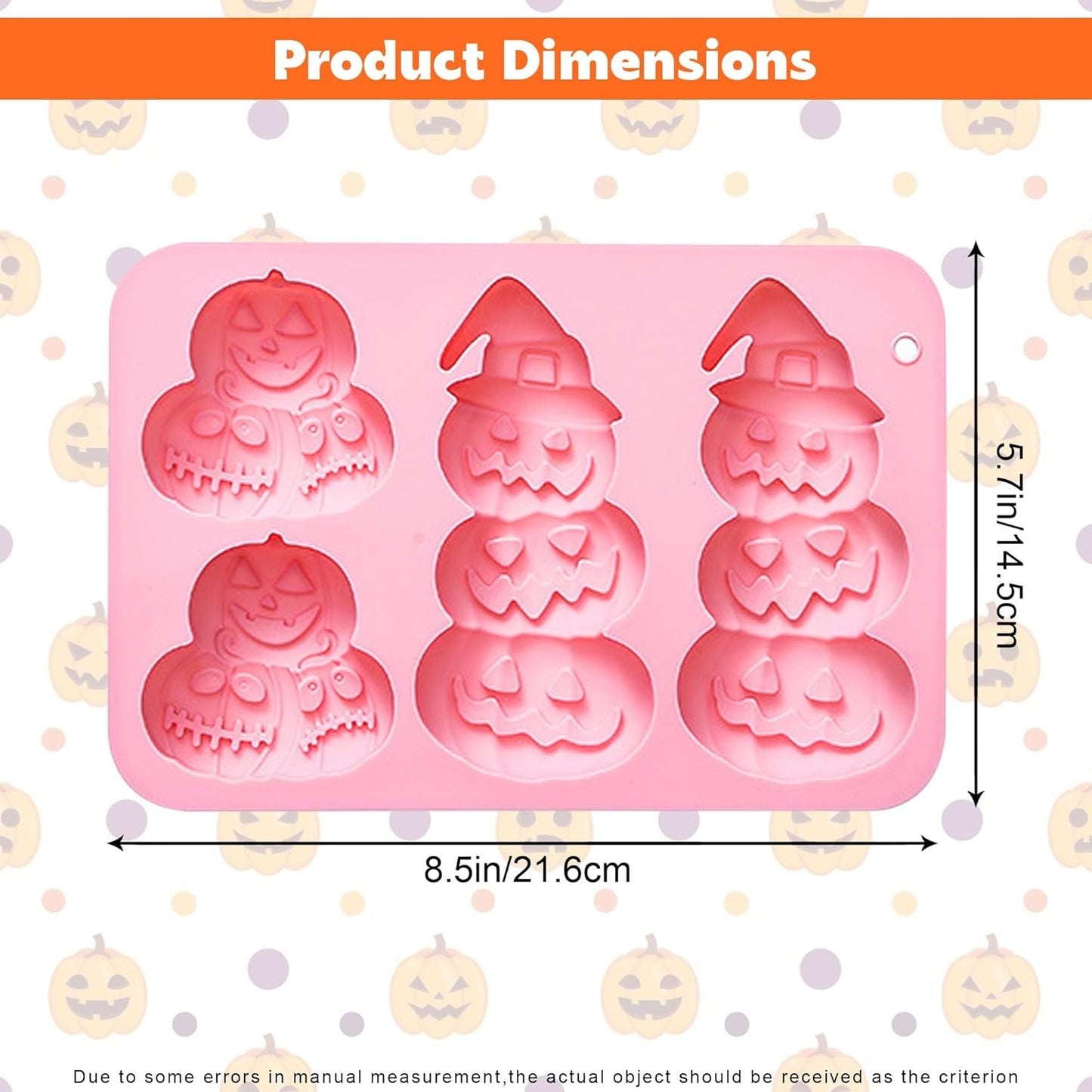 Pumpkin Silicone Mold Halloween Chocolate Candy Molds, Pumpkin Shaped Baking Mold for Halloween Thanksgiving Fall Gummy Jelly Ice Cube Cookies Cake Cupcakes Decorations Soap Candle Making