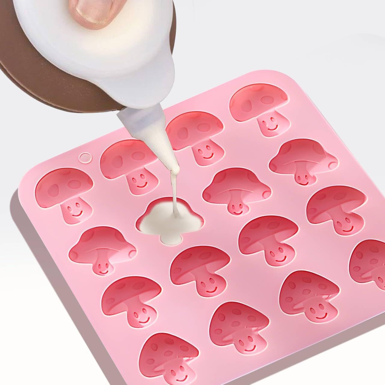 Mushroom Chocolate Mold,16-Cavity Mushroom Silicone Mold Mushroom Shaped Candy Fondant Mold for Chocolate, Candy, Fondant, Polymer Clay, Gummy,Cake Decoration