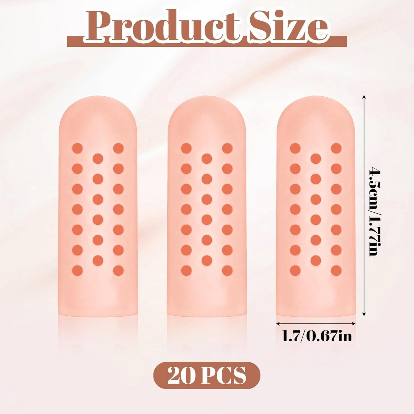 20PCS Gel Finger Cots with Air Holes, Silicone Finger Protectors Fingers Covers for Wounds Breathable Thumb Protector Gloves for Fingers Cracking Trigger Arthritis Pain Relief