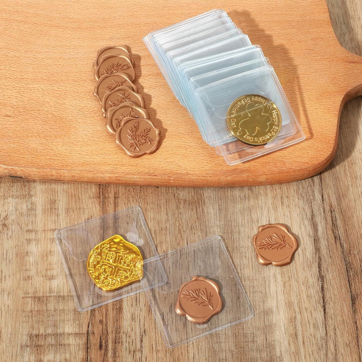 30 Pcs Clear Plastic Coin Holders for Collectors, 2.17×2.17 Inches Coin Sleeves, PVC Small Single Pocket Coin Protectors for All Coins Stamp Collection