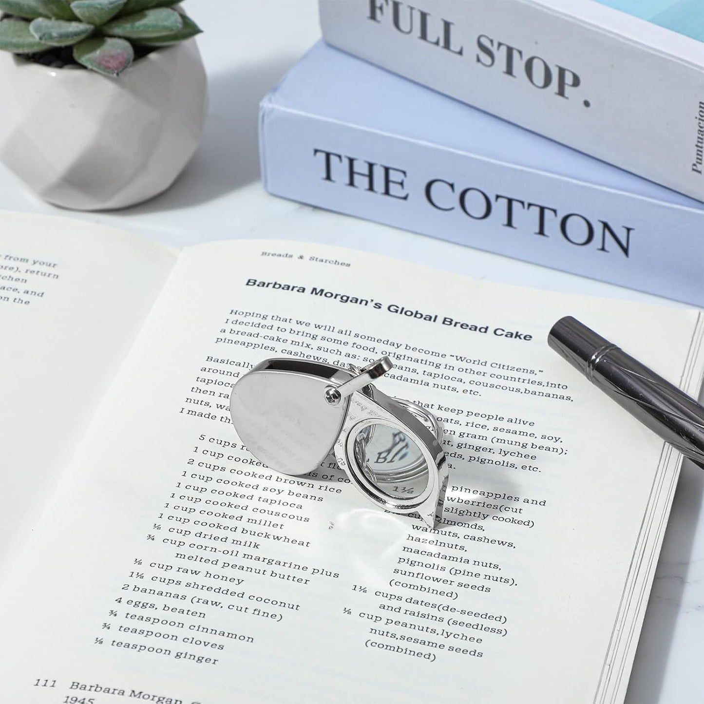2 Pcs 10x Mini Pocket Magnifying Glass, Small Rotating Folding Jewelry Loupe, Stainless Steel Portable Pocket Magnifier with Keychain for Reading, Coin, Jewelry or Exploring (Silver, Boxed)