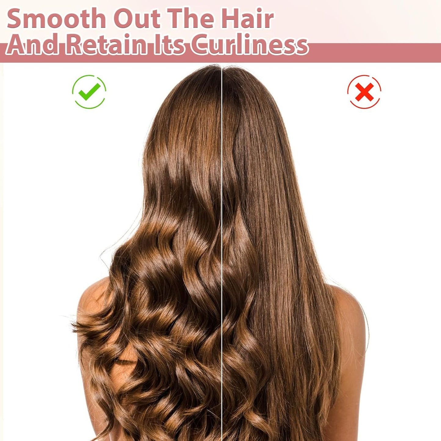 Wide Tooth Comb for Curls, Curly Hair Comb with Double Row Wavy Tooth for Curls Wavy Thick Long Wet Dry Hairs, Detangler Hairs Brush Large Teeth Shower for Women Girl (Grey)