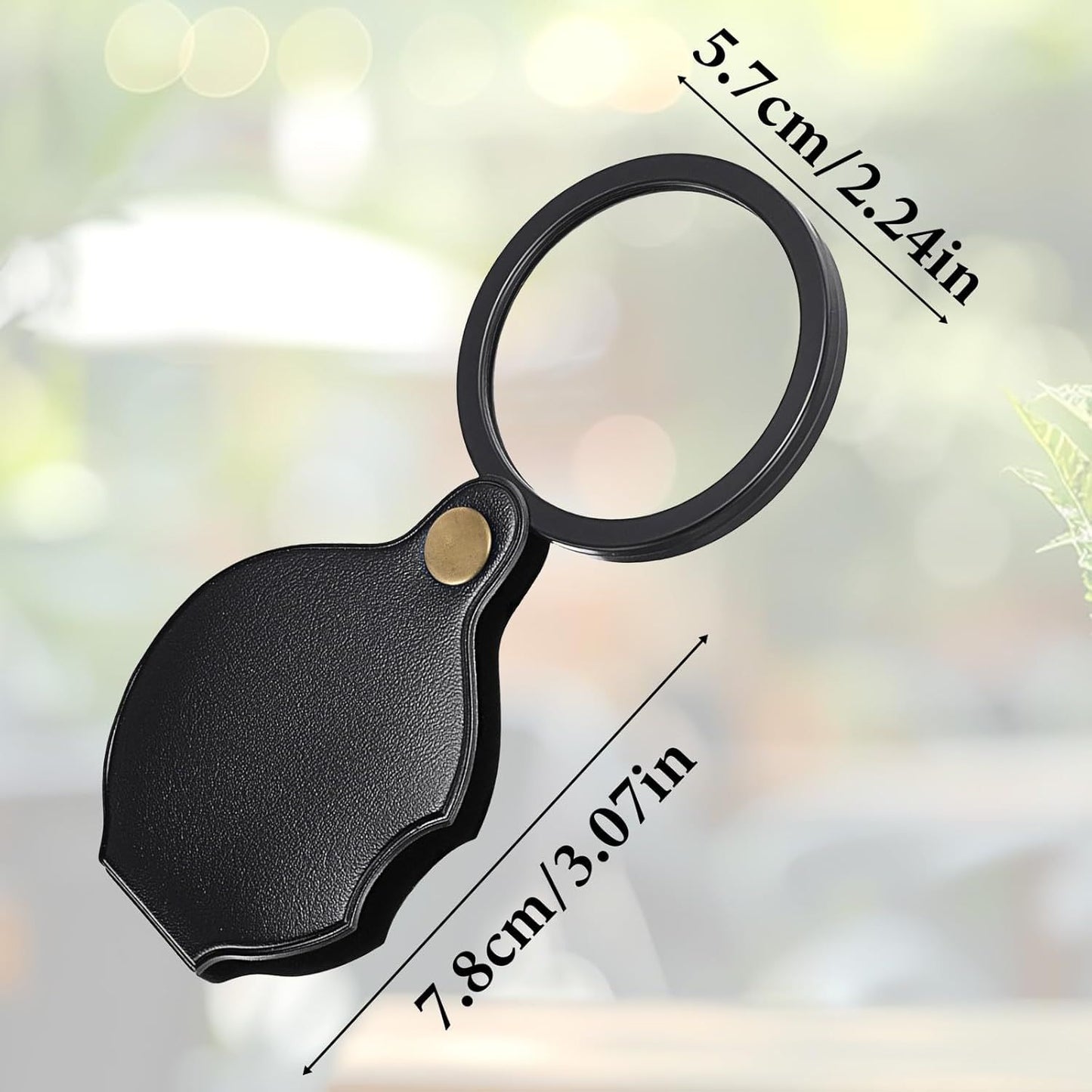 20X Pocket Magnifier, Pocket Jewelry Magnifying Glass, Rotating and Folding Small Magnifying Glass for Seniors Student Reading, Inspection, Coin, Jewelry or Exploring (Black, Boxed)