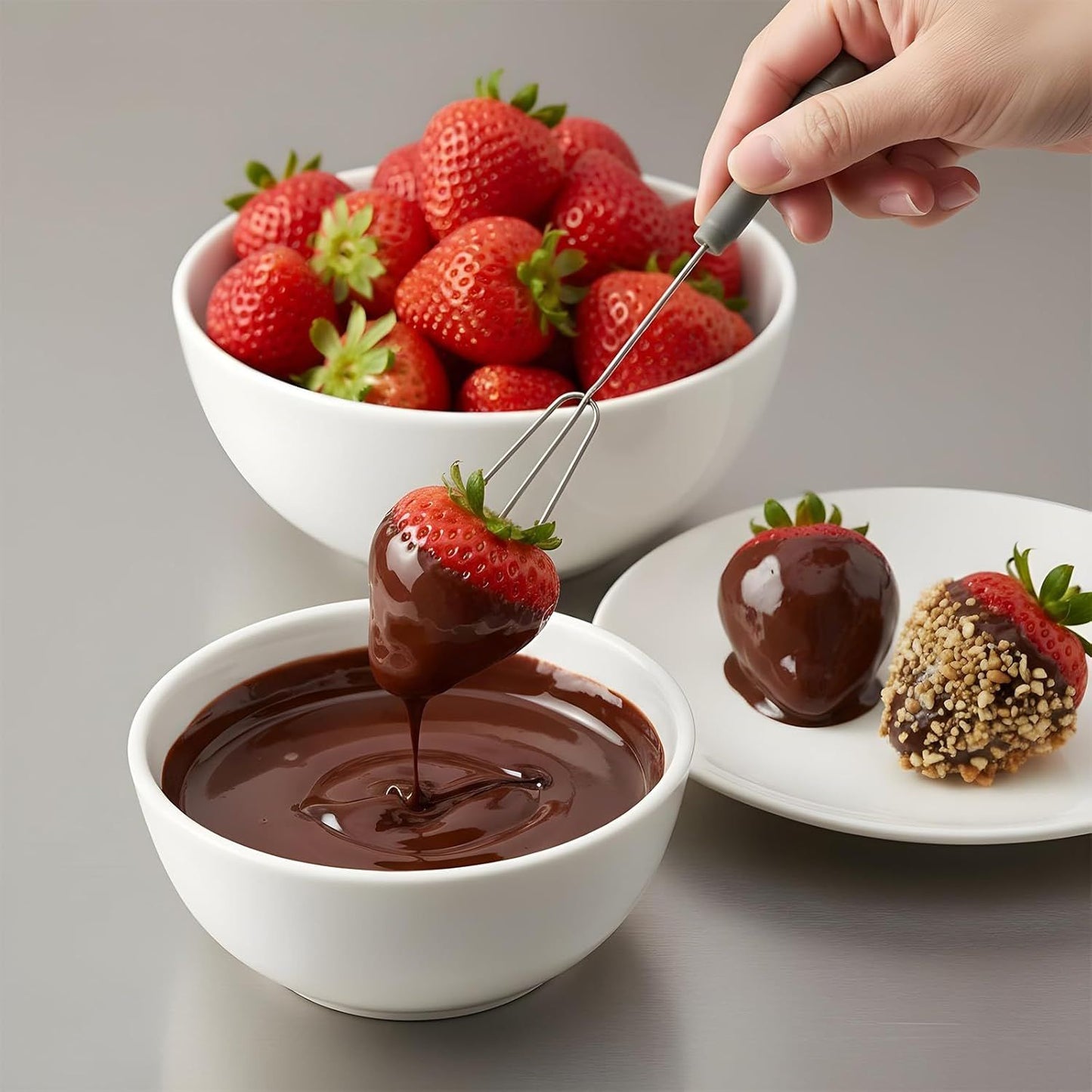 3PCS Chocolate Dipping Tools, Stainless Steel Candy Dipping Tools Set, Chocolate Dip Fork Baking Supplies, Cooking Supplie for Home Bakers Dishwasher Safe