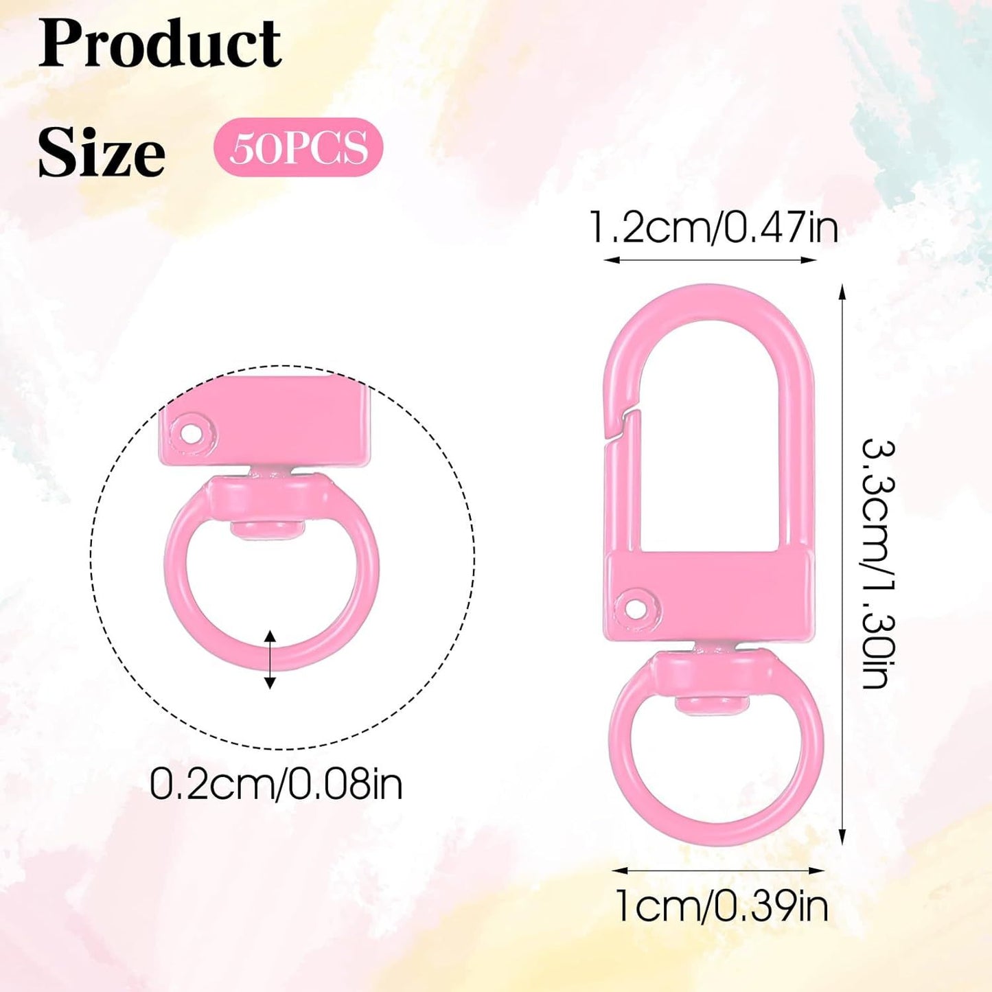 50 Pcs Colorful Keychain Clasp Metal Keychain Clips, Lanyard Swivel Snap Hooks, Heavy Duty Key Chain Hooks Small Lobster Claw Clasps for Jewelry Making, Backpack Charms, Zipper Pulls